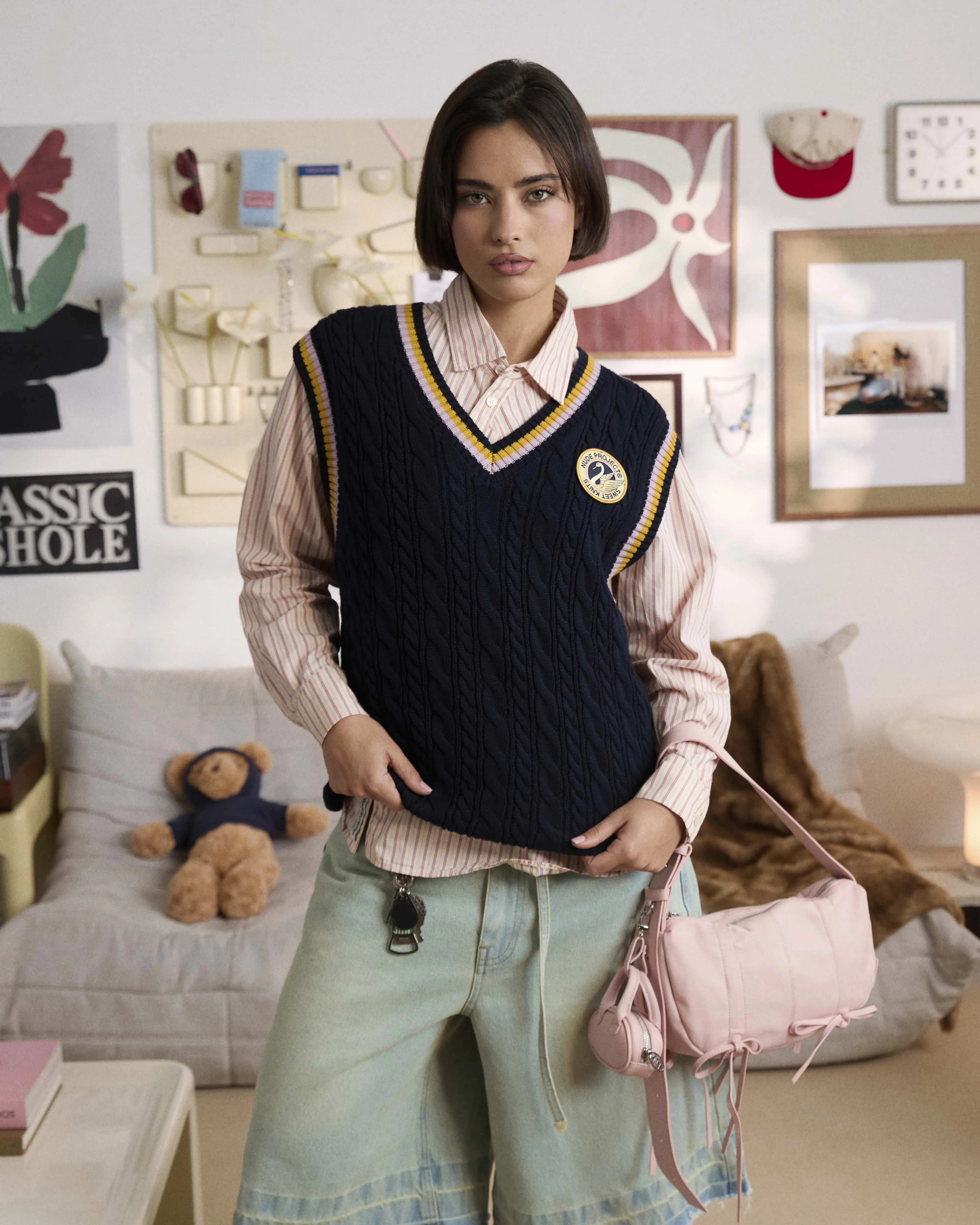 Sunday Knit Vest Blue sold by Nude Project product image thumbnail 3