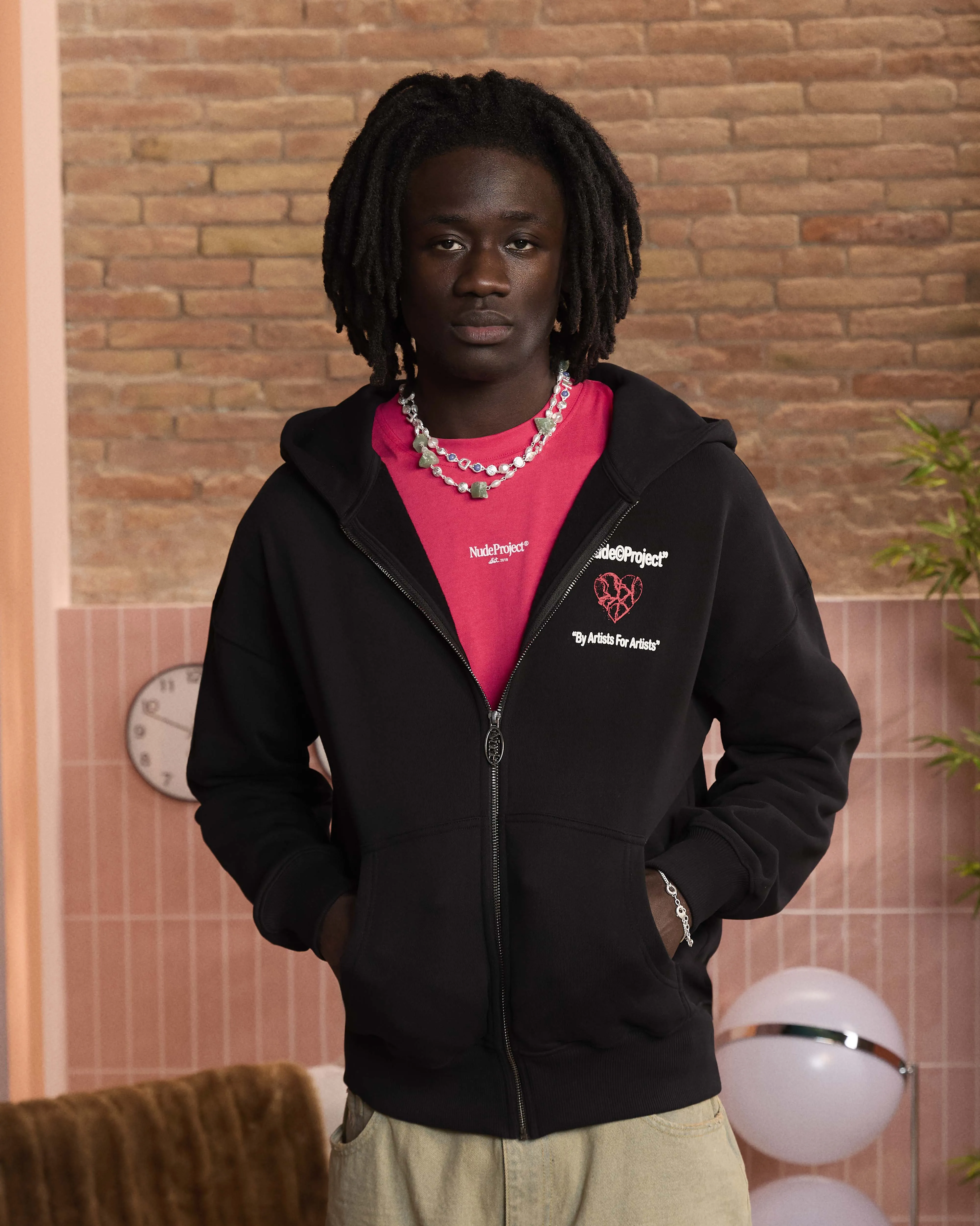 Heartbroken Zip-Up Hoodie Black sold by Nude Project product image thumbnail 4