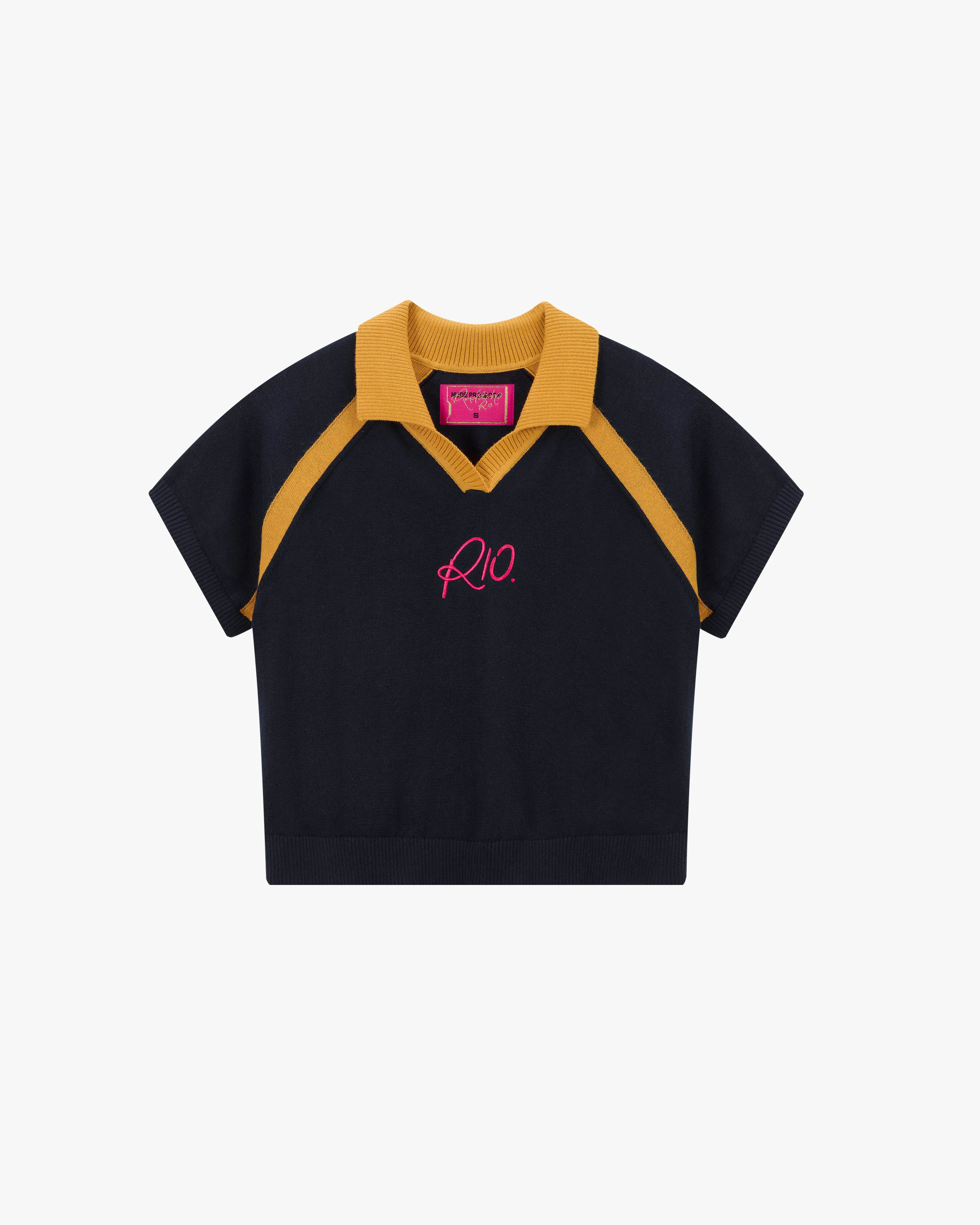 R10 Knit Polo Navy sold by Nude Project