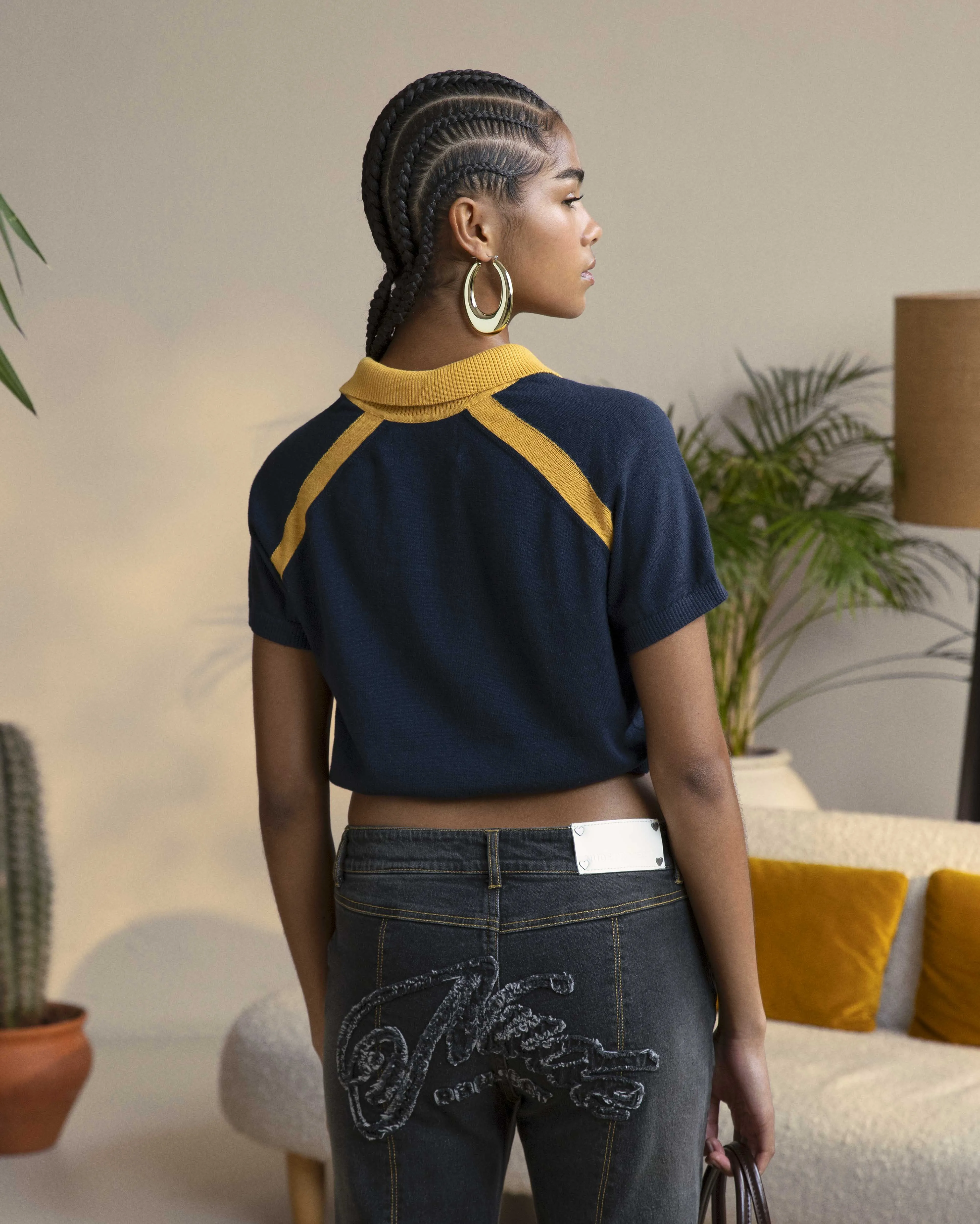 R10 Knit Polo Navy sold by Nude Project product image thumbnail 5