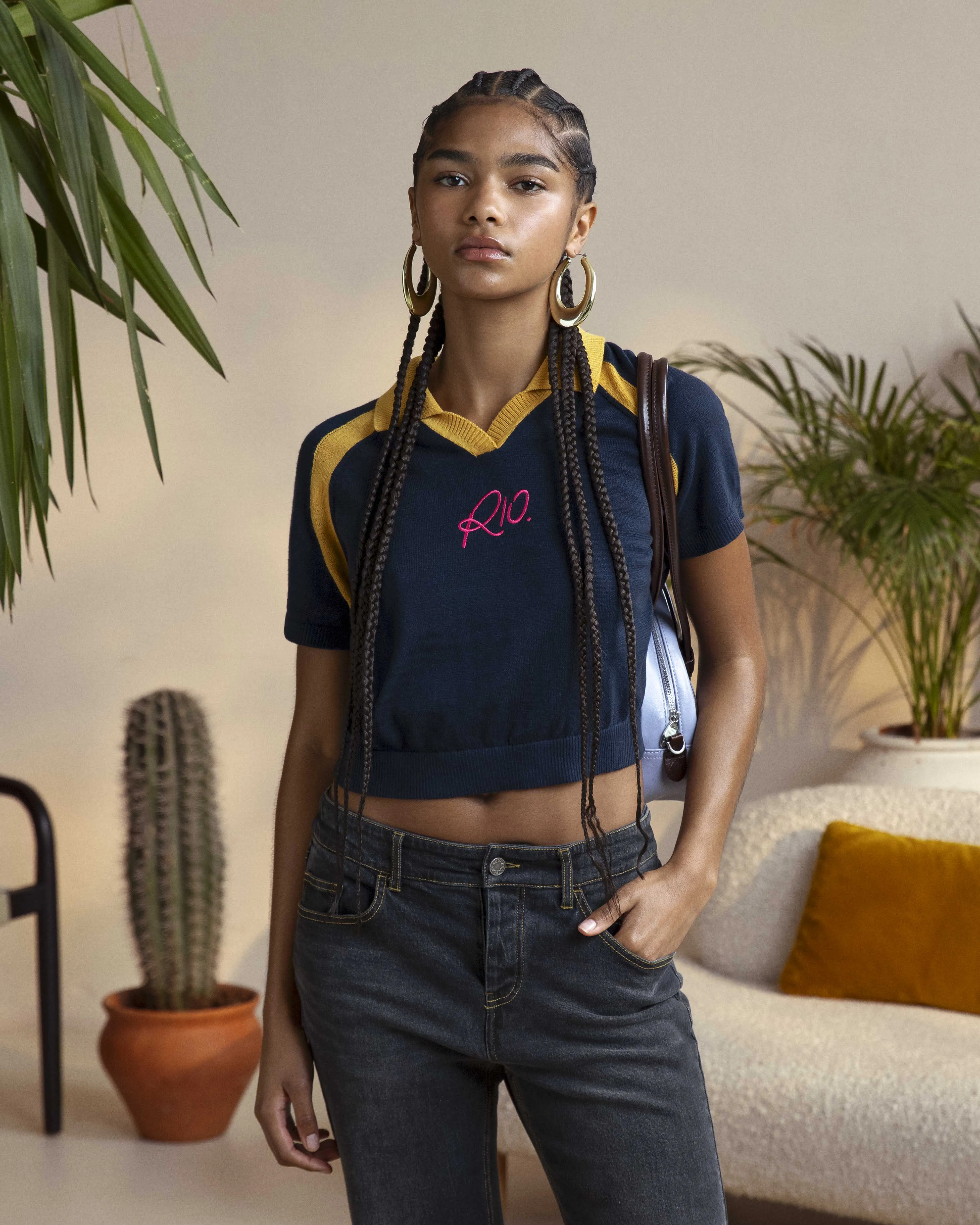 R10 Knit Polo Navy sold by Nude Project product image thumbnail 2