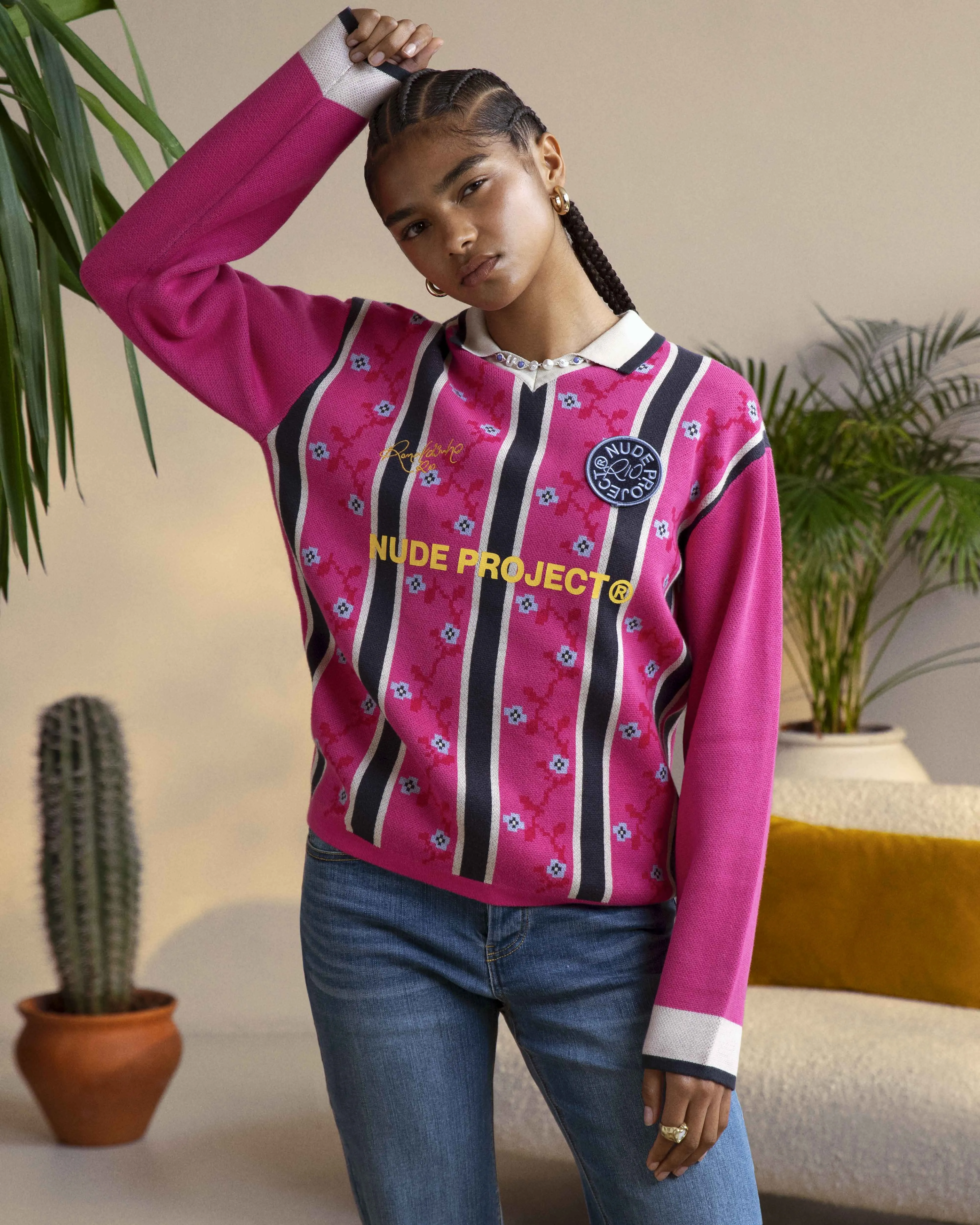 Rosel Football Polo Knit Pink sold by Nude Project product image thumbnail 3