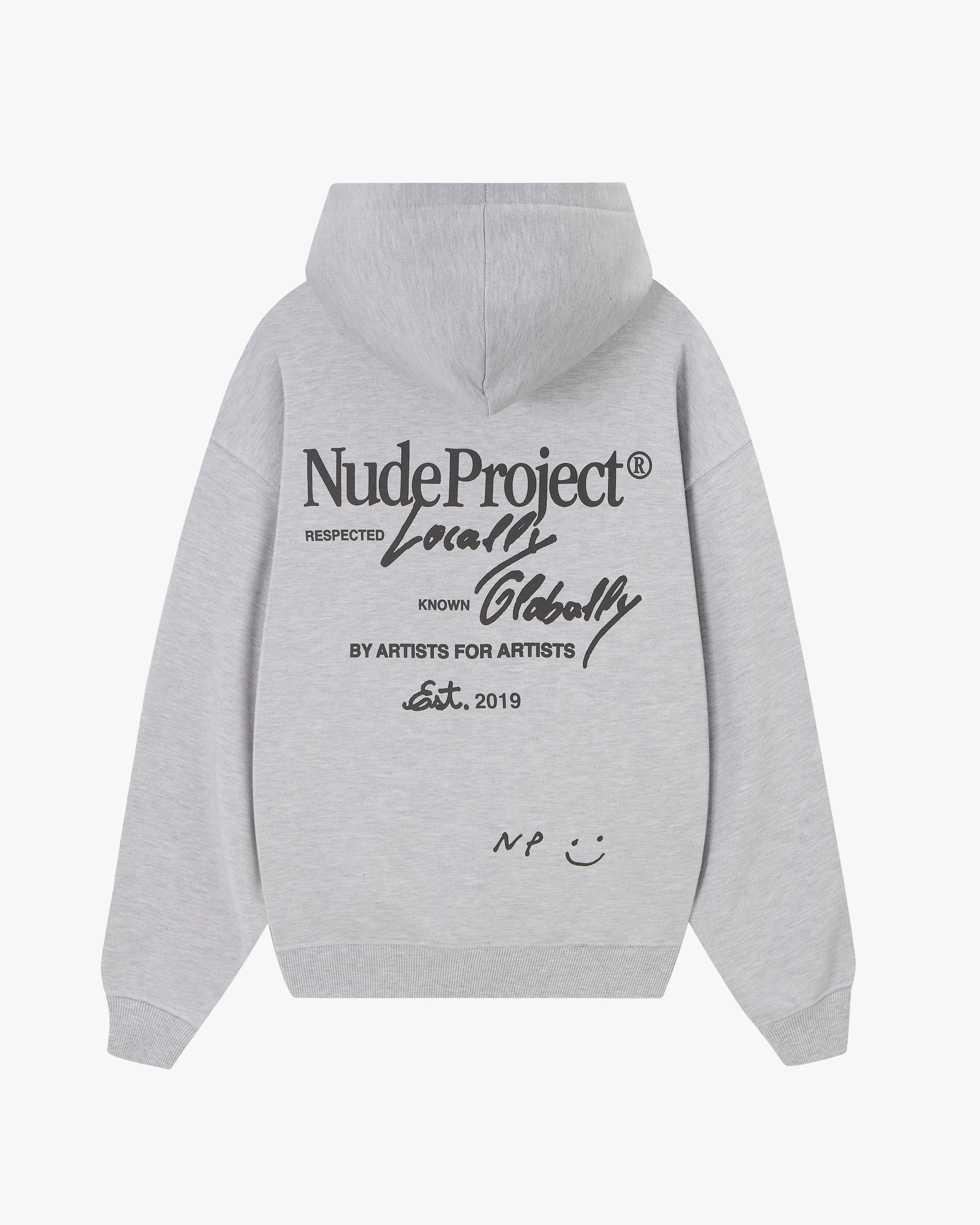 Global Soon Zip-Up Hoodie Grey Melange sold by Nude Project
