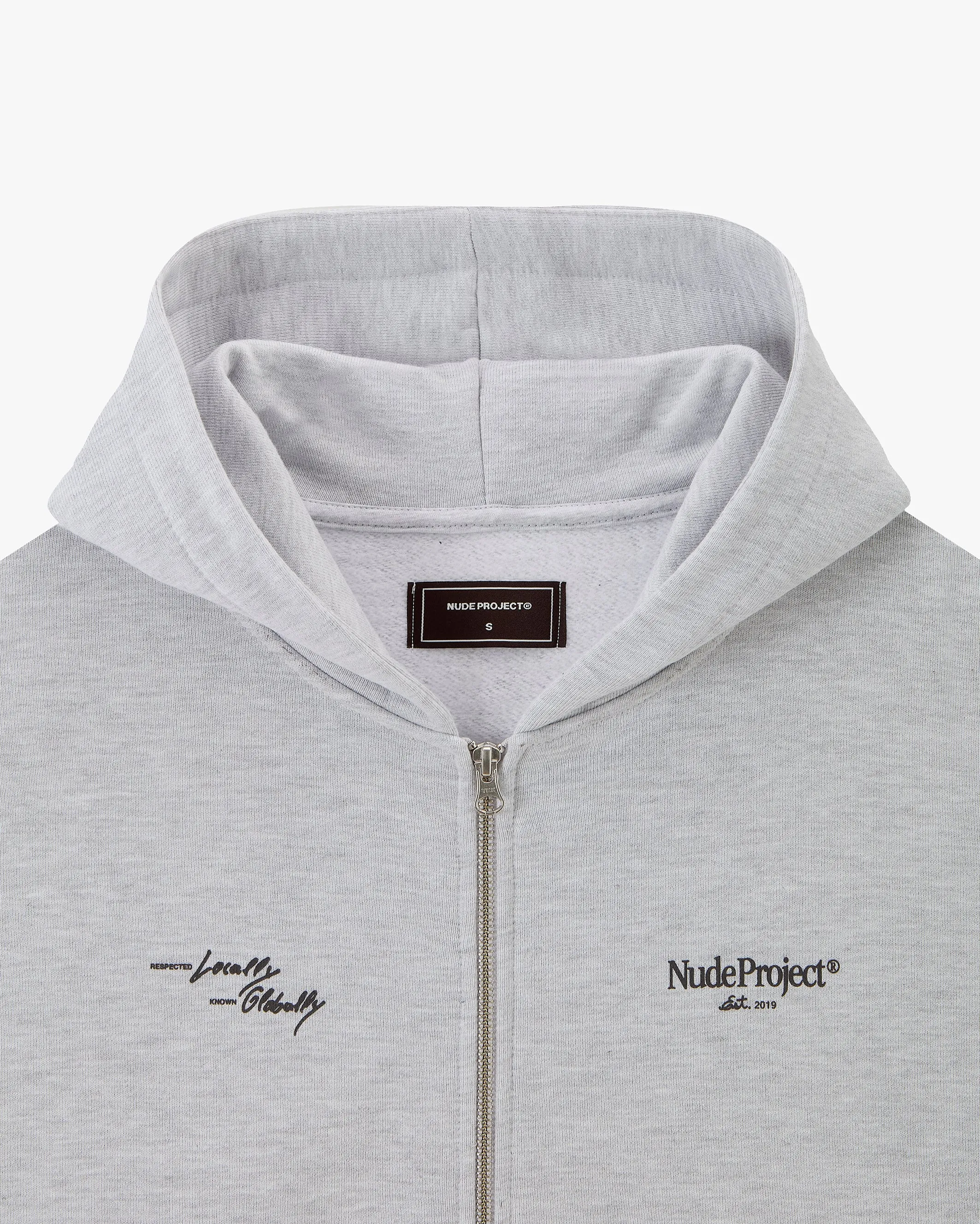 Global Soon Zip-Up Hoodie Grey Melange sold by Nude Project product image thumbnail 3
