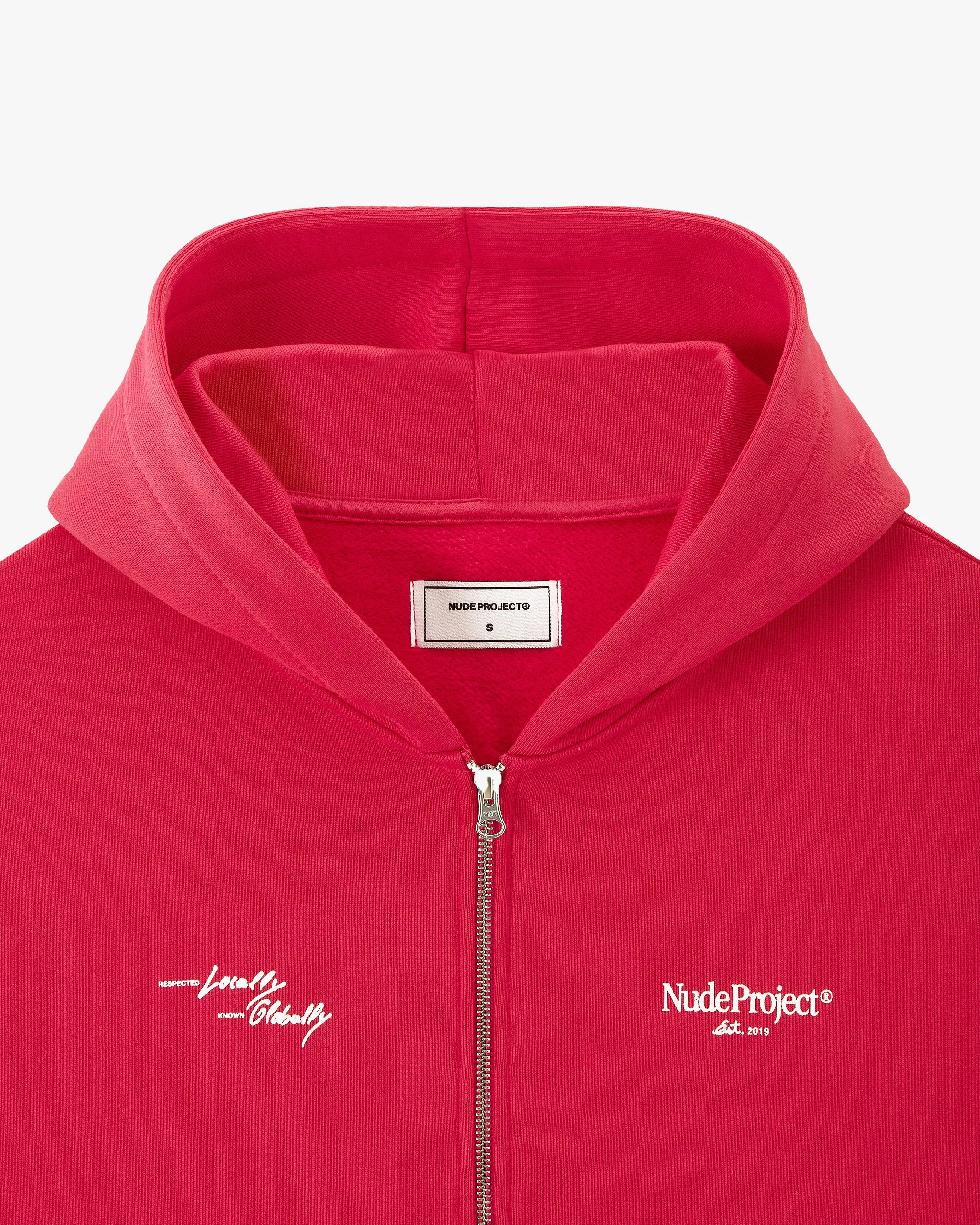 Global Soon Zip-Up Hoodie Raspberry sold by Nude Project product image thumbnail 3