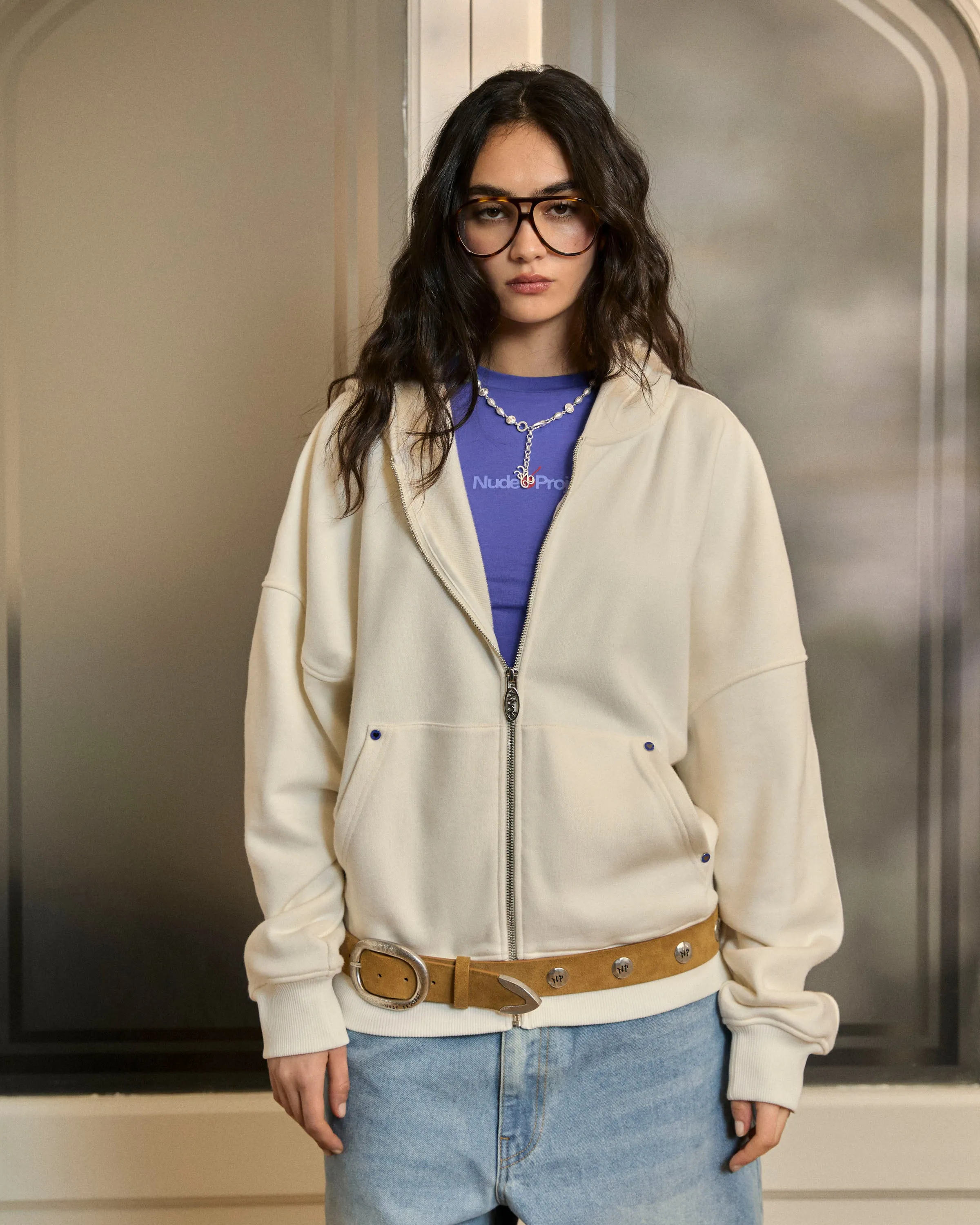 Beast Zip-Up Hoodie Marshmallow sold by Nude Project product image thumbnail 5