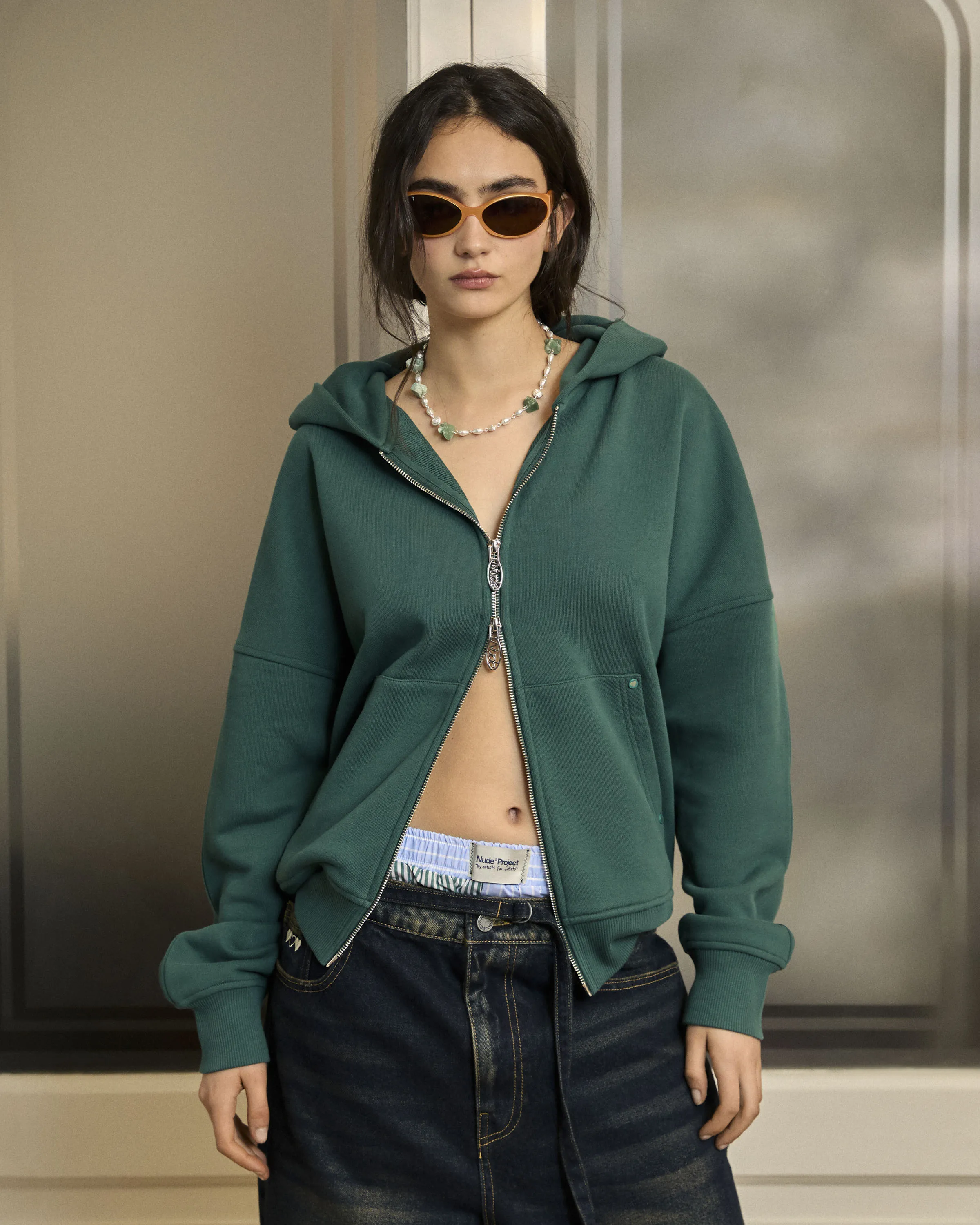 BEAST ZIP-UP HOODIE GREEN sold by Nude Project product image thumbnail 4