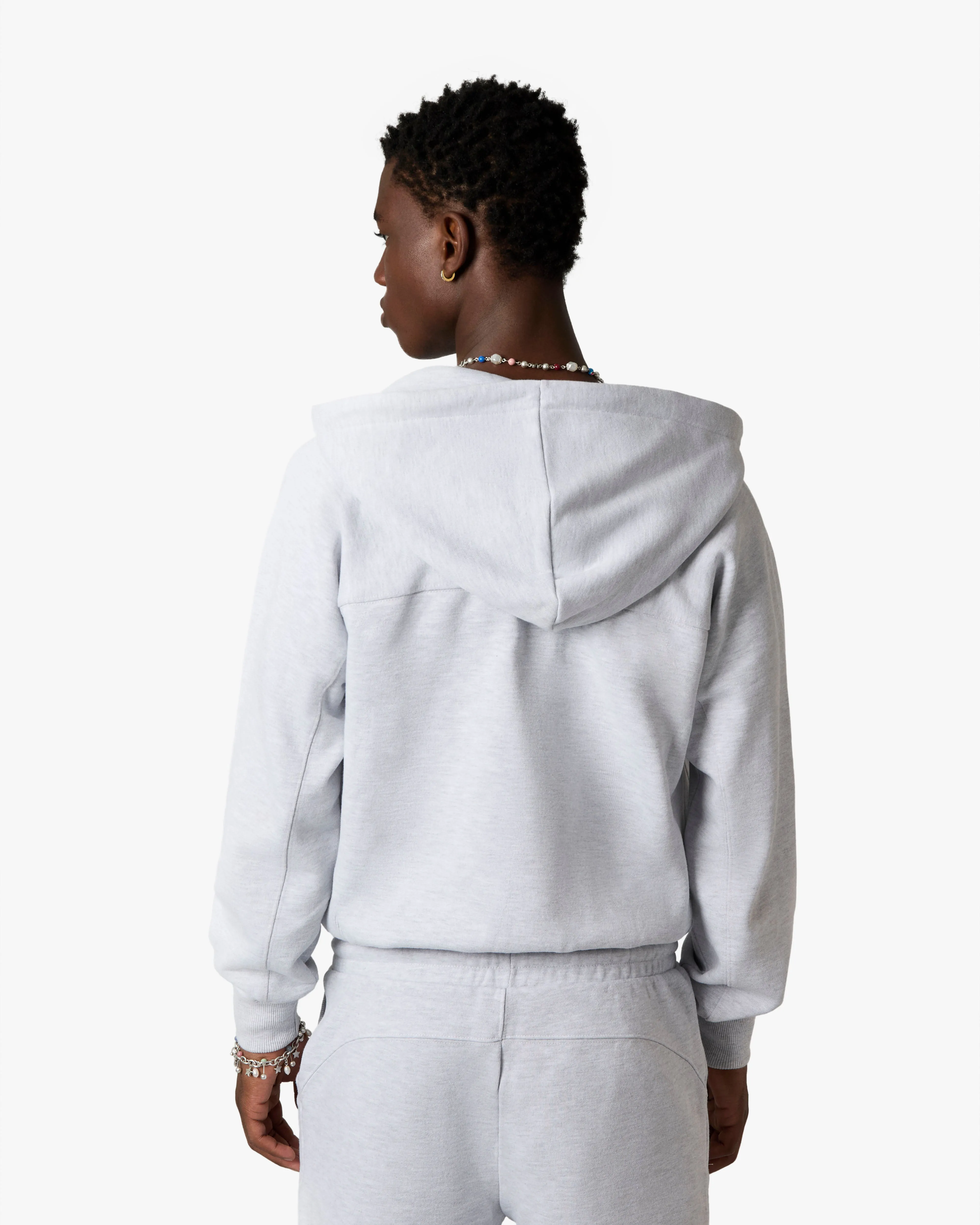 Essentials Zip-Up Hoodie Grey Melange sold by Nude Project product image thumbnail 4