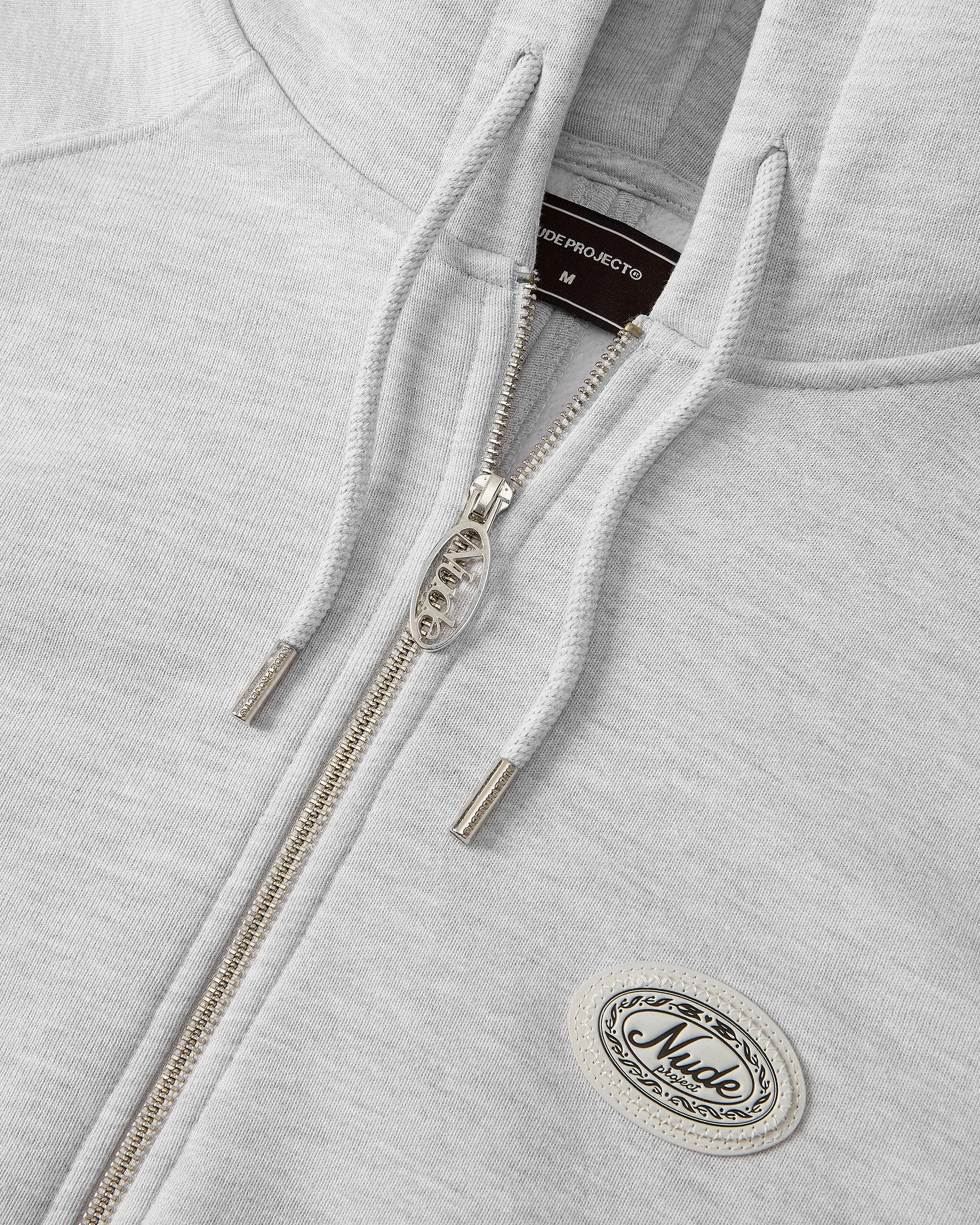 Essentials Zip-Up Hoodie Grey Melange sold by Nude Project product image thumbnail 5