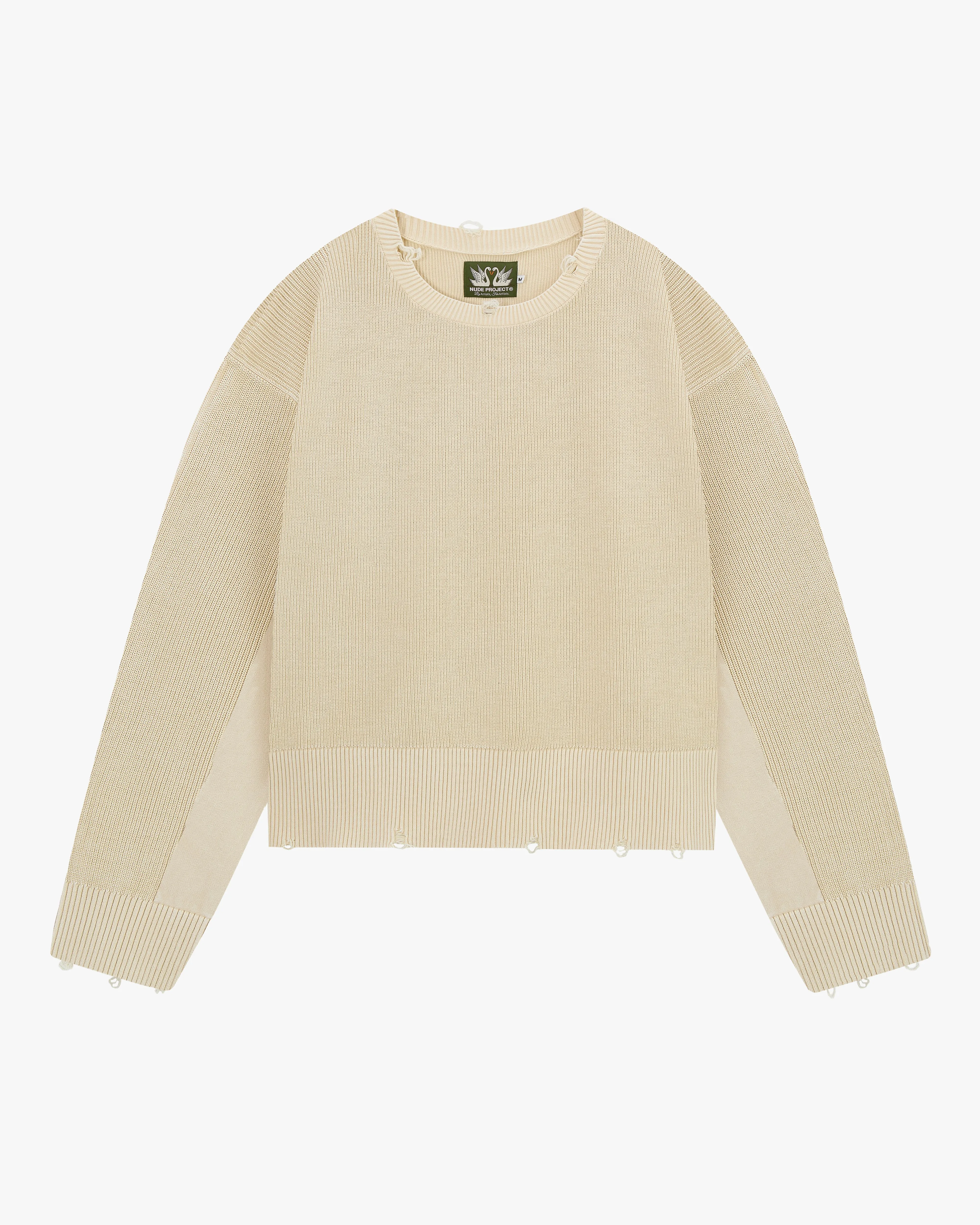 Perfect Cropped Knit Sweater Off-White sold by Nude Project product image thumbnail 3