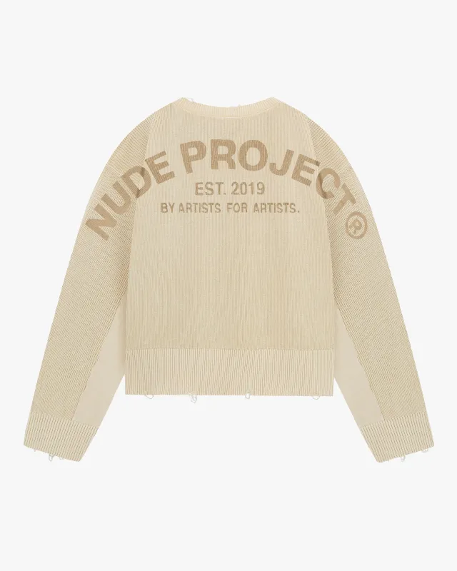 Perfect Cropped Knit Sweater Off-White sold by Nude Project