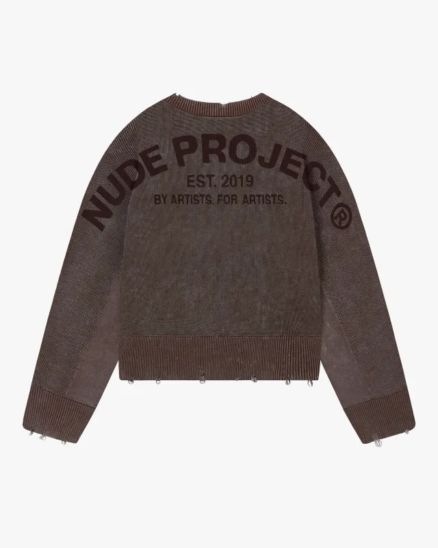 Perfect Cropped Knit Sweater Brown sold by Nude Project