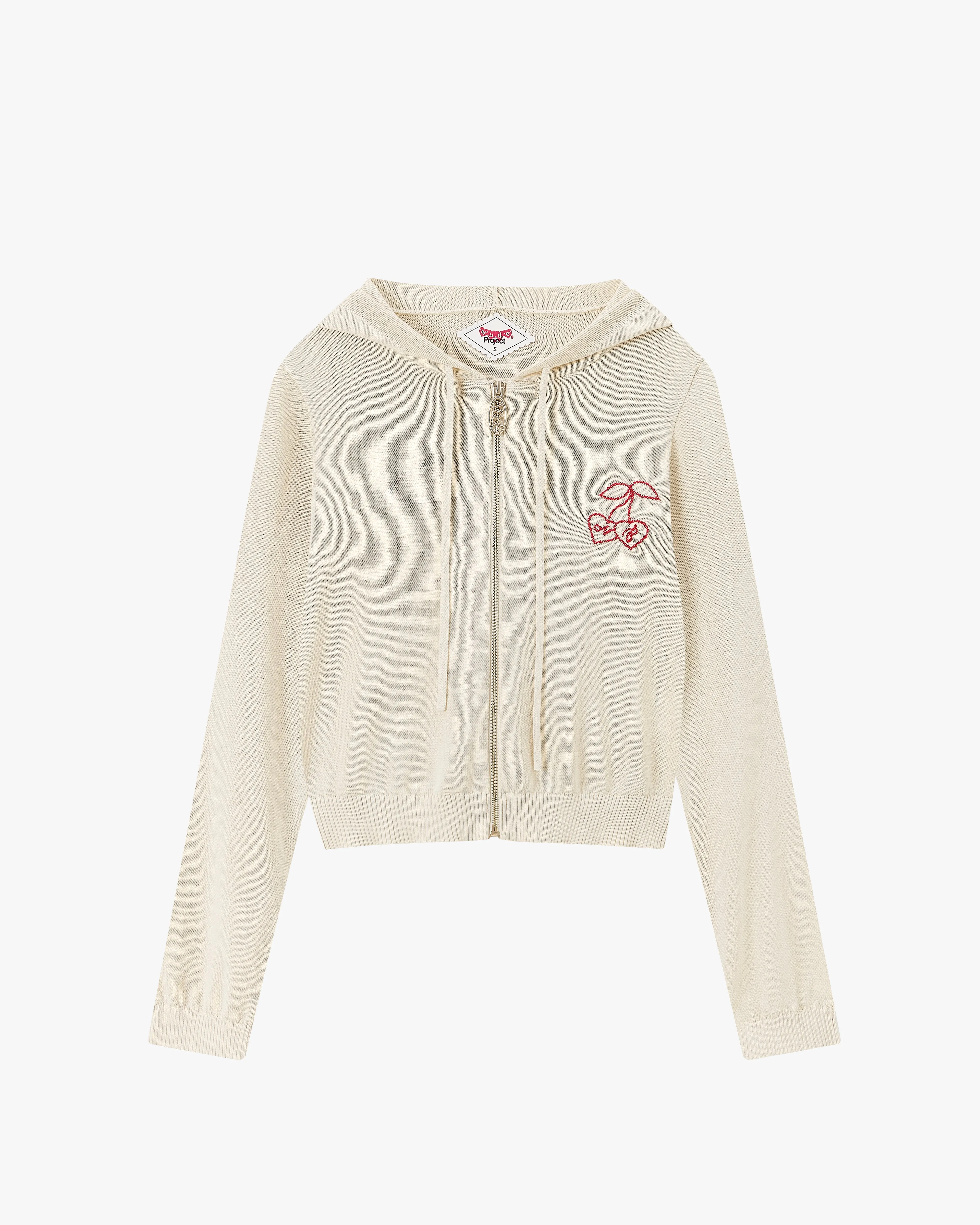 Papaya Zip-Up Knit Hoodie Marshmallow sold by Nude Project