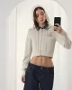 Papaya Zip-Up Knit Hoodie Marshmallow sold by Nude Project