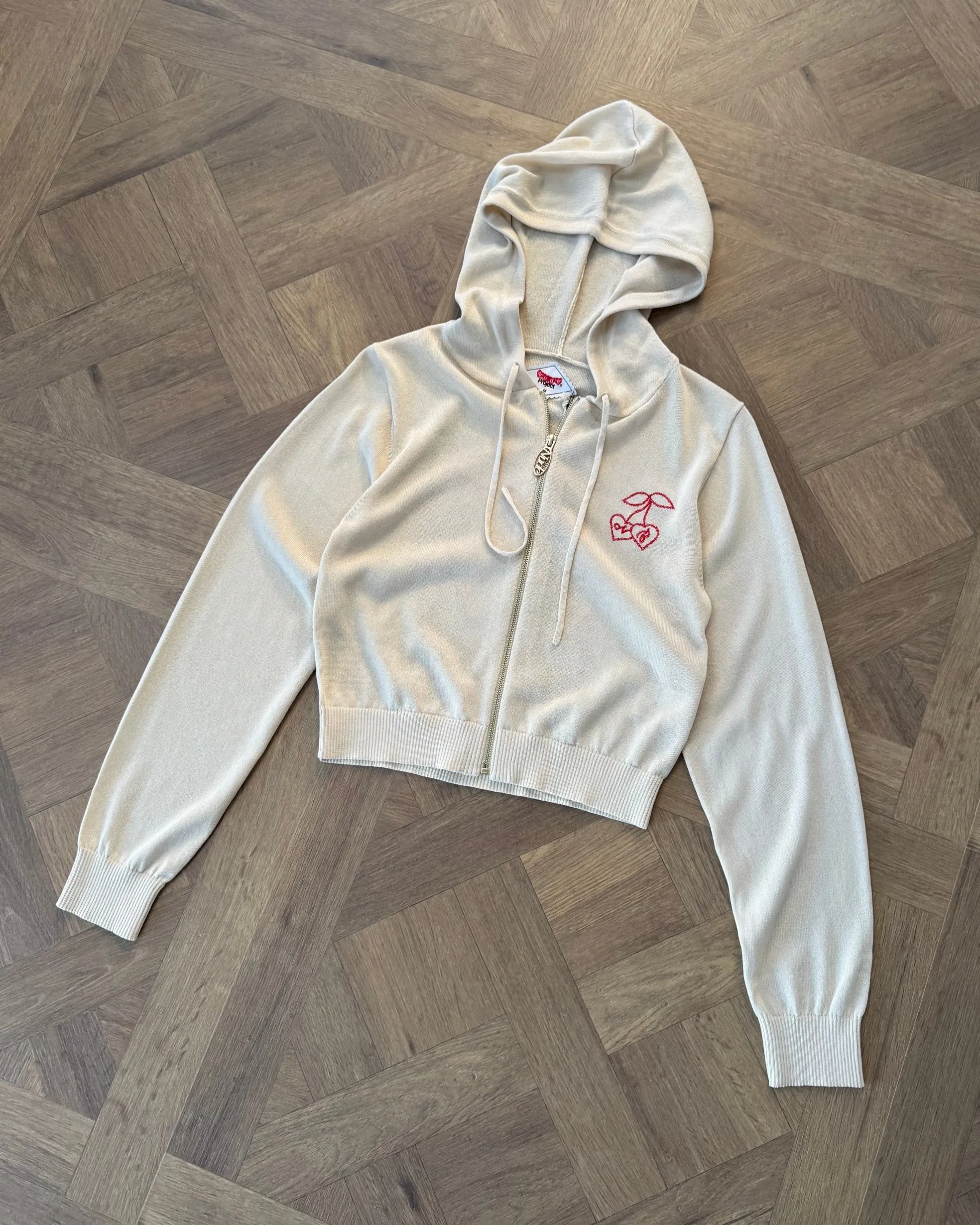 Papaya Zip-Up Knit Hoodie Marshmallow sold by Nude Project product image thumbnail 5