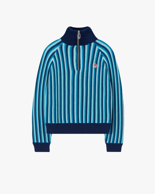 Teteo Quarter-Zip Knit Blue sold by Nude Project