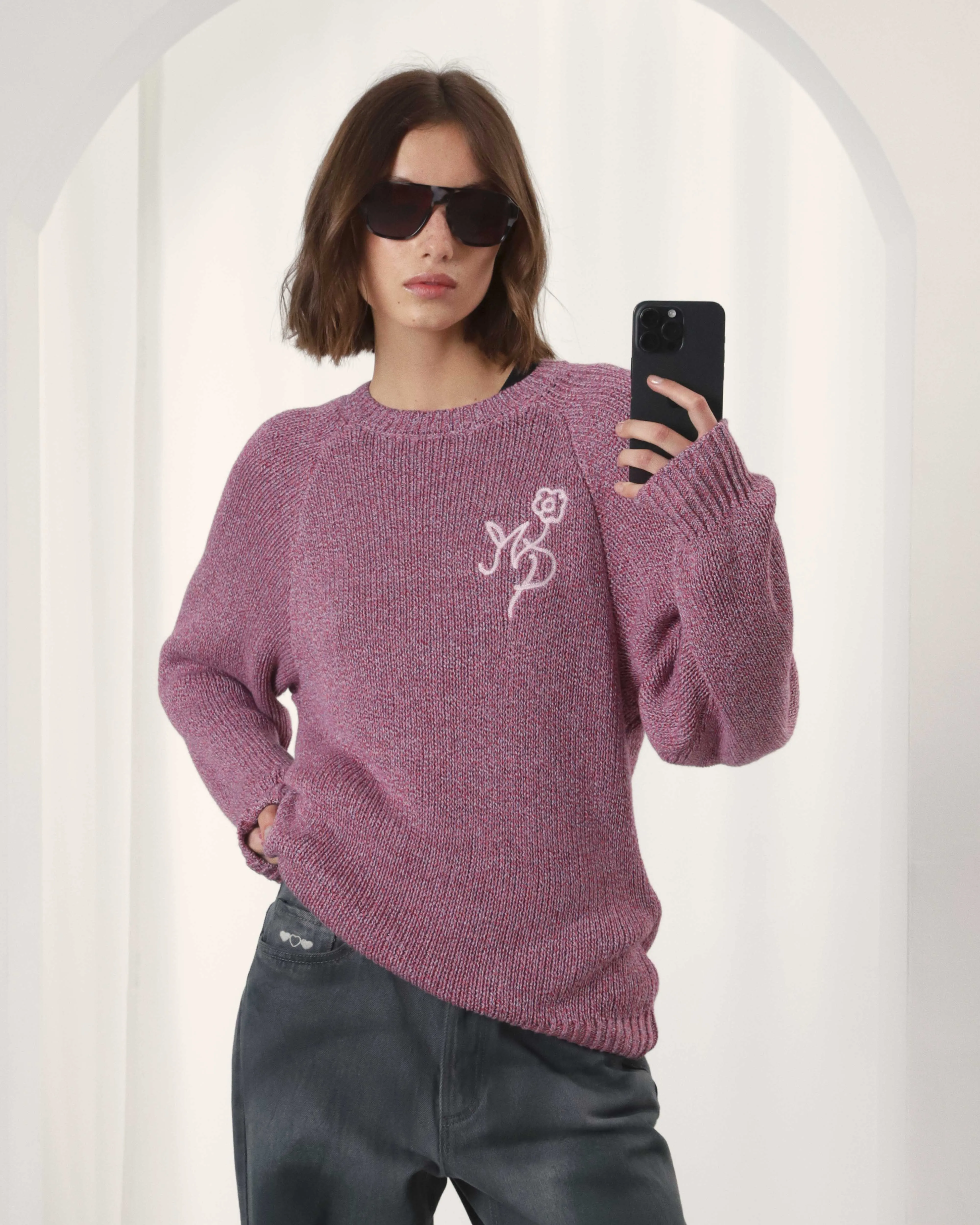 Jonion Knit Sweater Pink Melange sold by Nude Project product image thumbnail 3