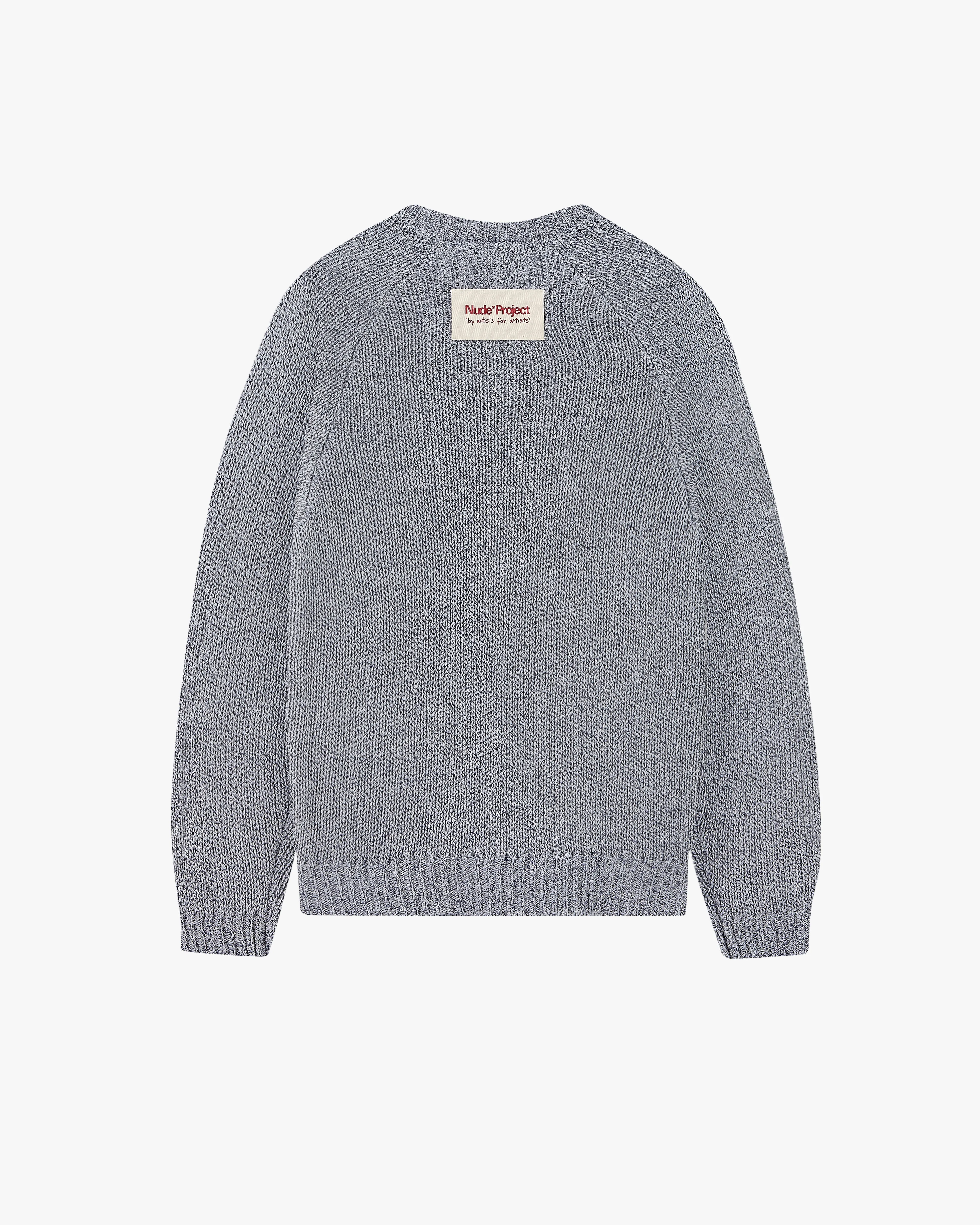 Jonion Knit Sweater Blue Melange sold by Nude Project product image thumbnail 4