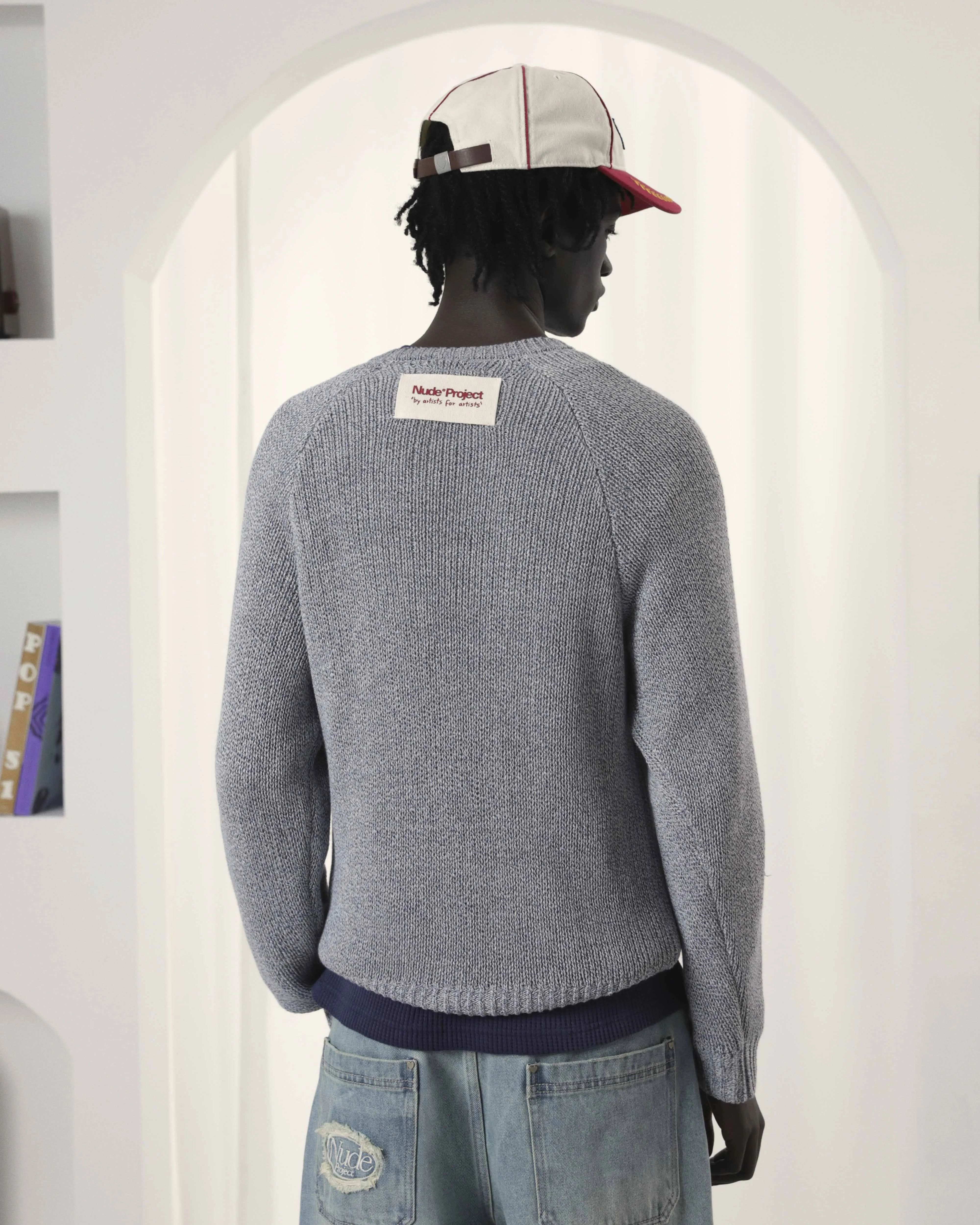 Jonion Knit Sweater Blue Melange sold by Nude Project product image thumbnail 5