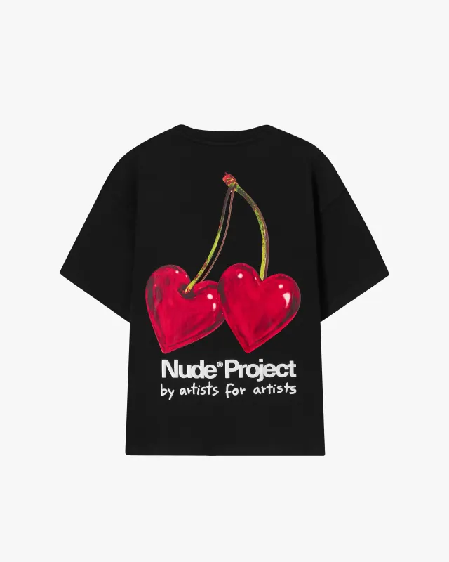 Juicy Cherry Tee Black sold by Nude Project
