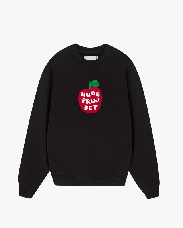 Apple Crew Sweatshirt Black sold by Nude Project