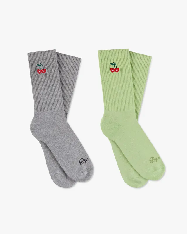 Quote Socks Green/Grey 2Xpack sold by Nude Project