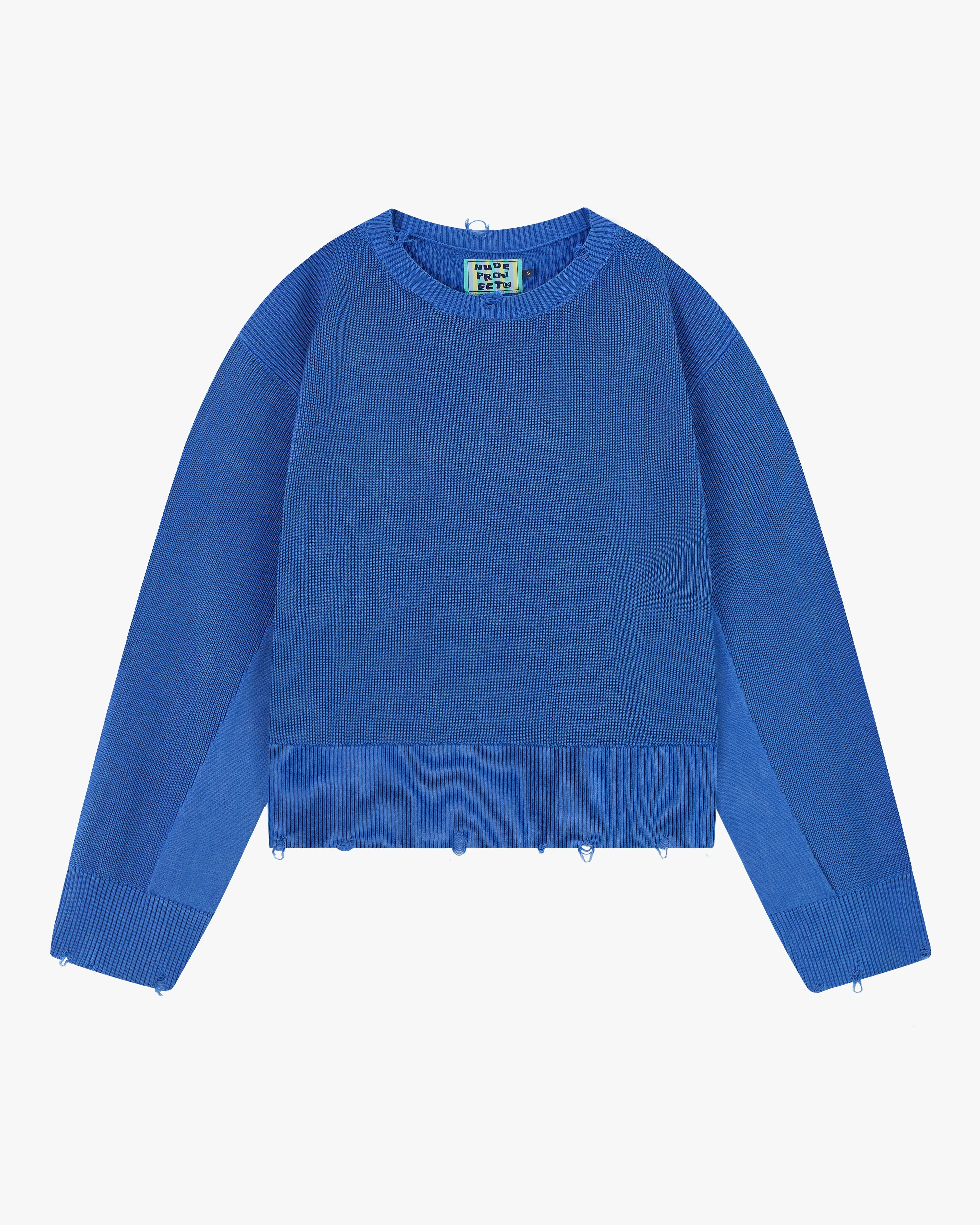 Perfect Cropped Knit Sweater Blue sold by Nude Project product image thumbnail 3