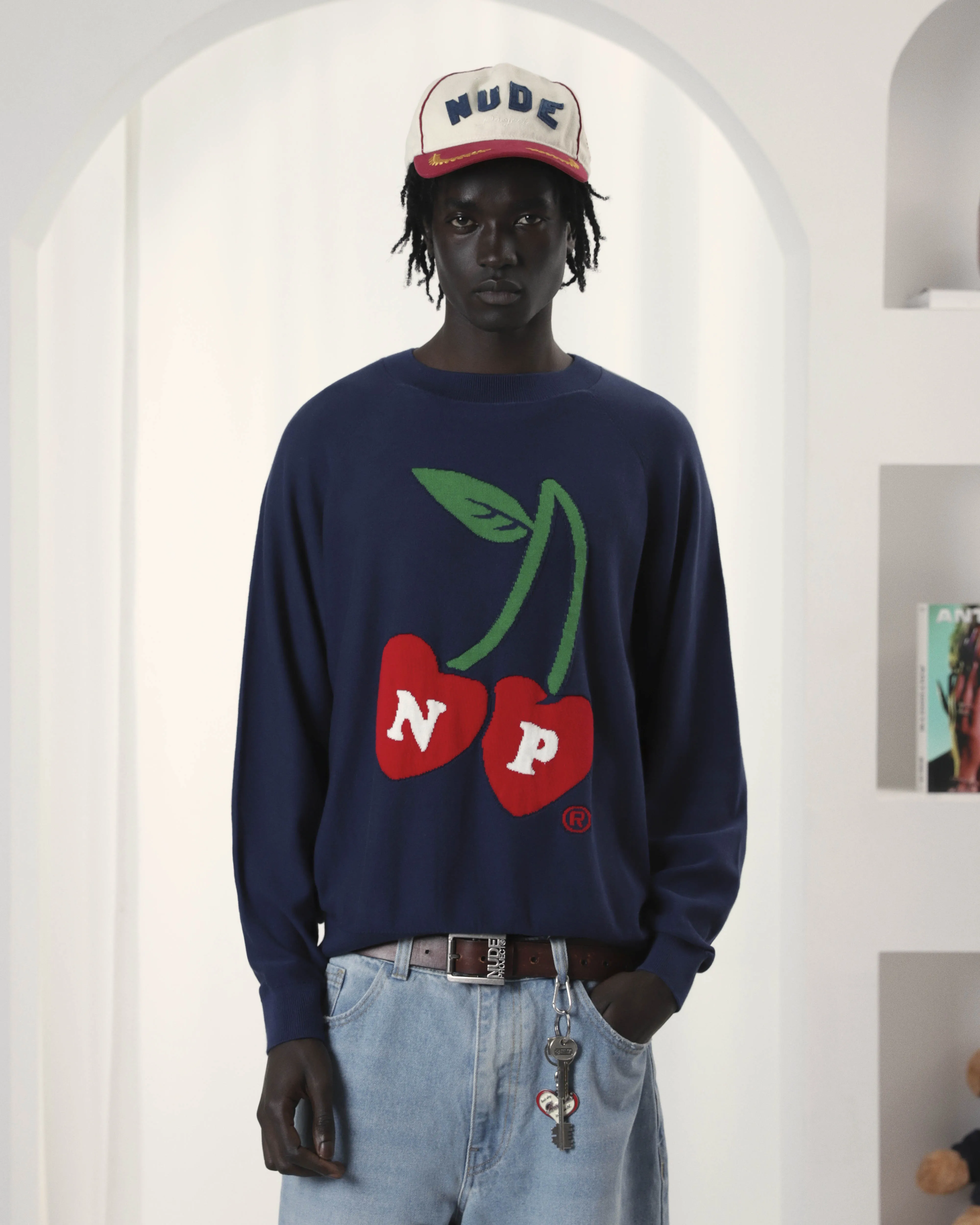 Cerise Knit Sweater Navy sold by Nude Project product image thumbnail 3