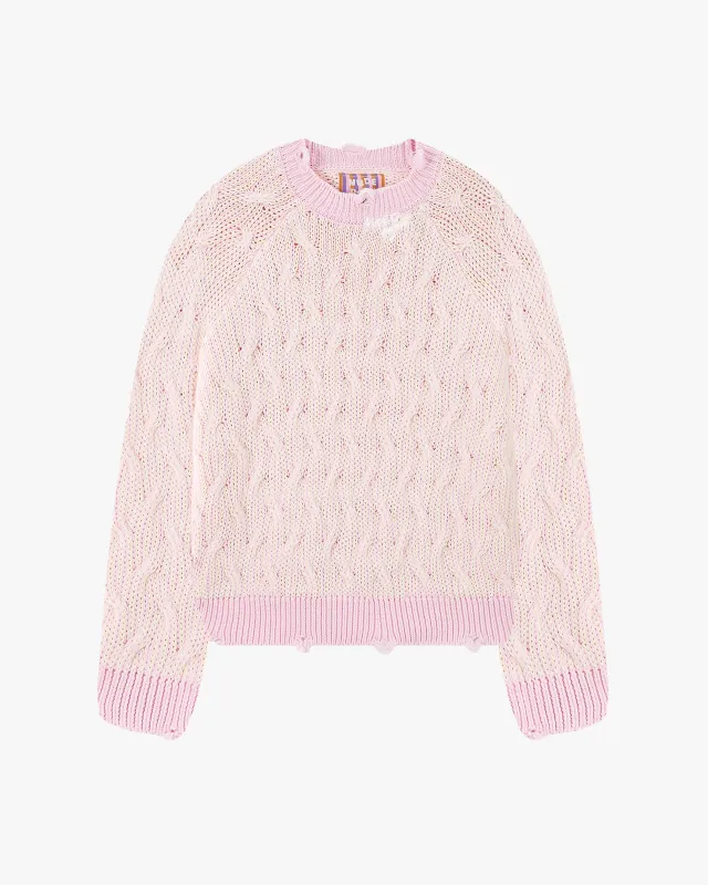 Sour Cable Knit Sweater Pink sold by Nude Project