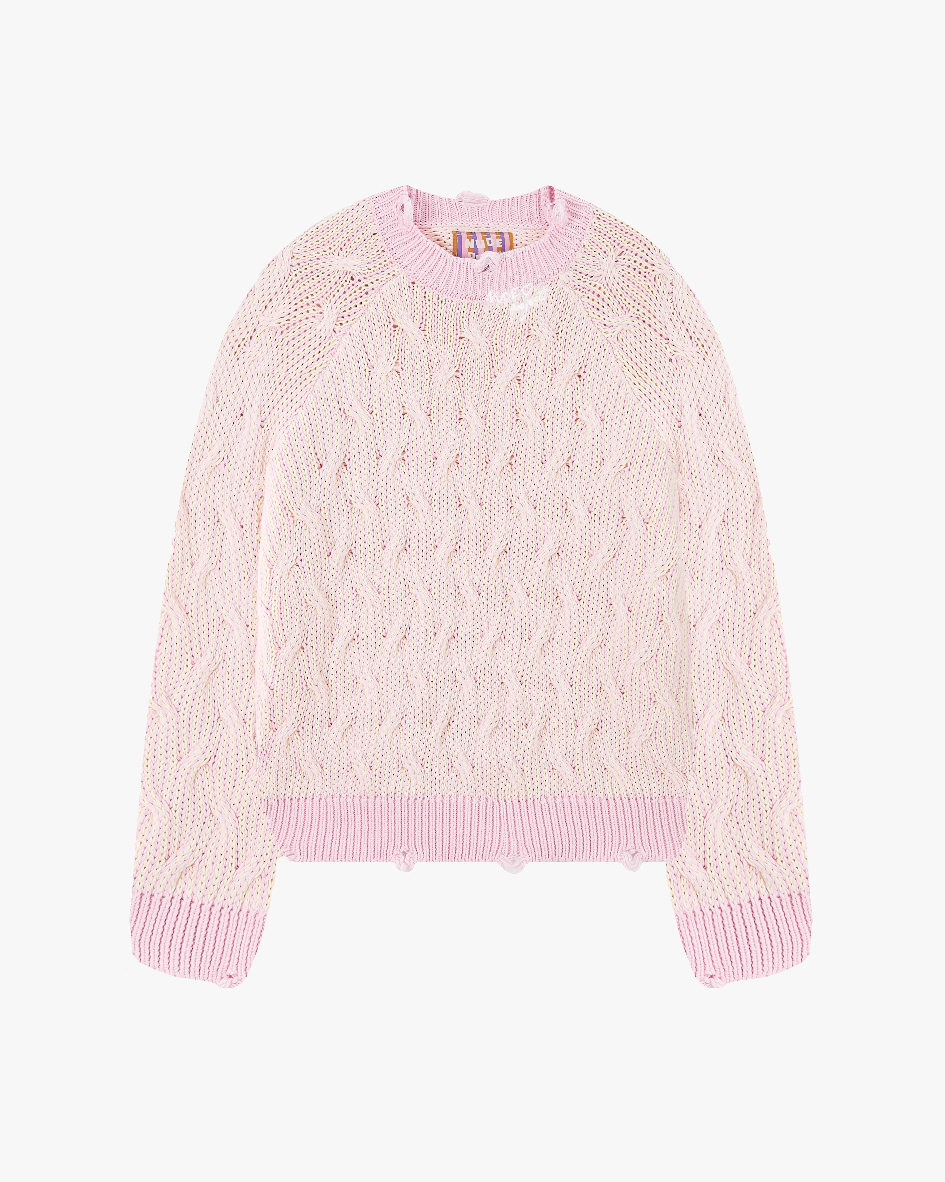 Sour Cable Knit Sweater Pink sold by Nude Project