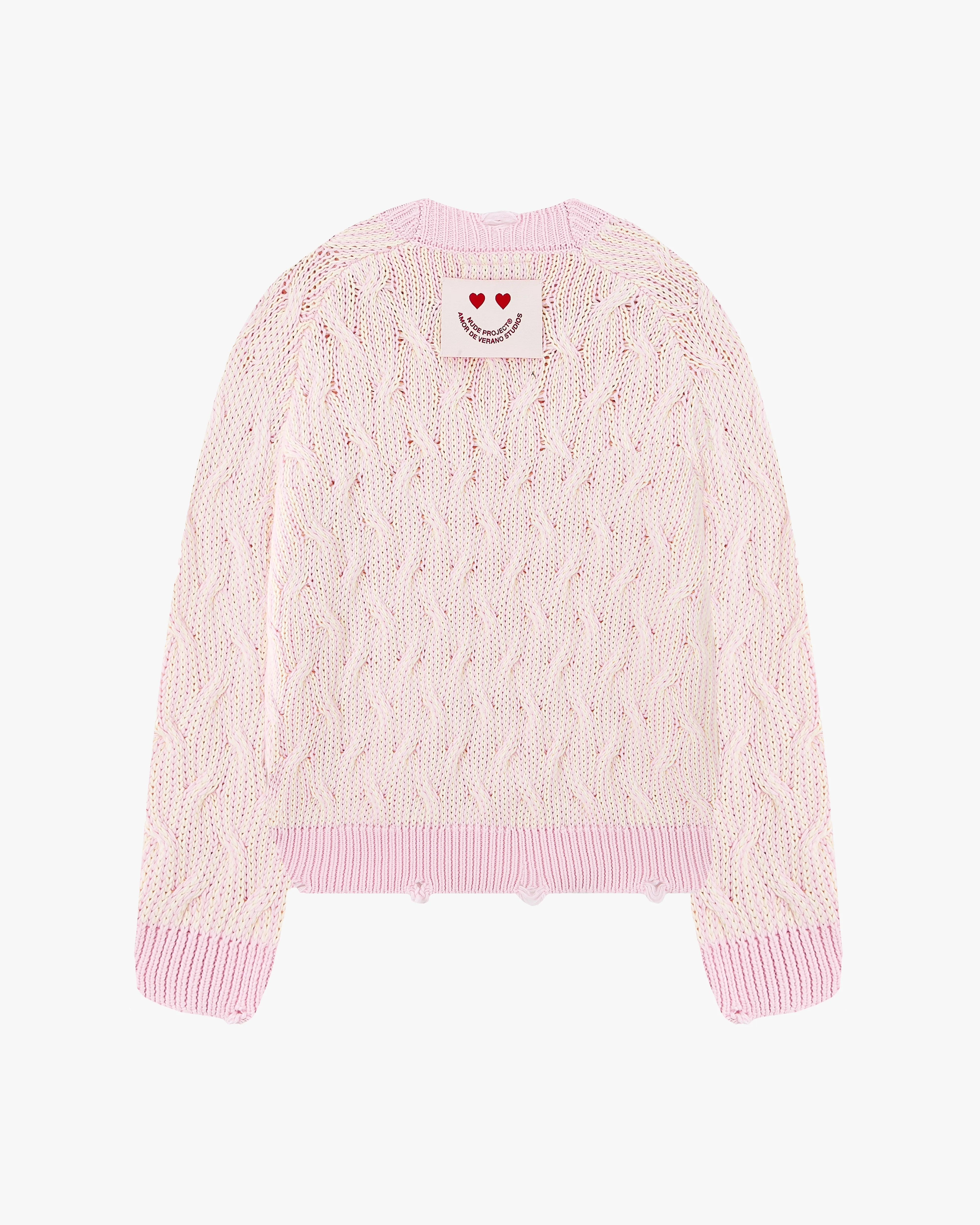 Sour Cable Knit Sweater Pink sold by Nude Project product image thumbnail 4