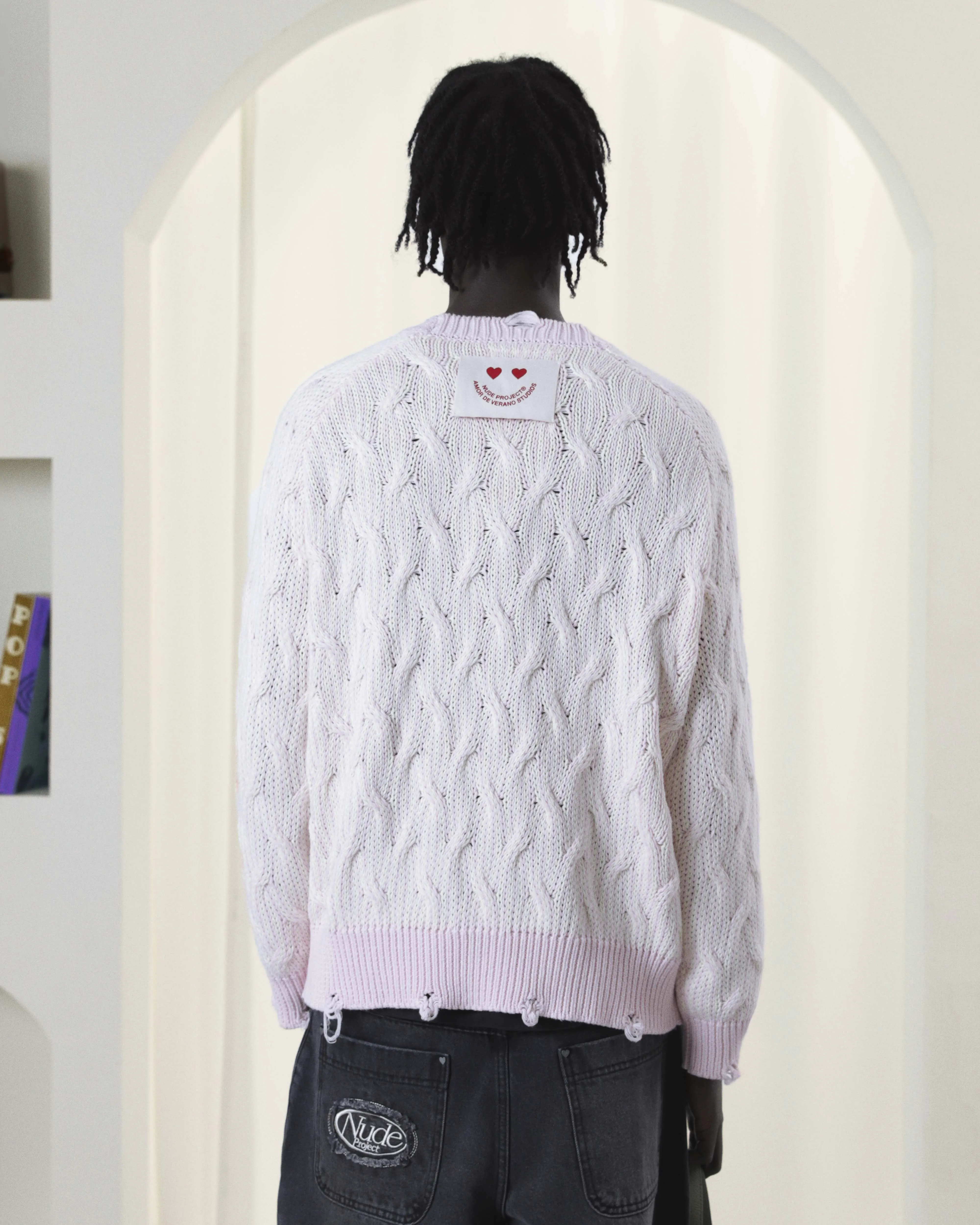 Sour Cable Knit Sweater Pink sold by Nude Project product image thumbnail 5