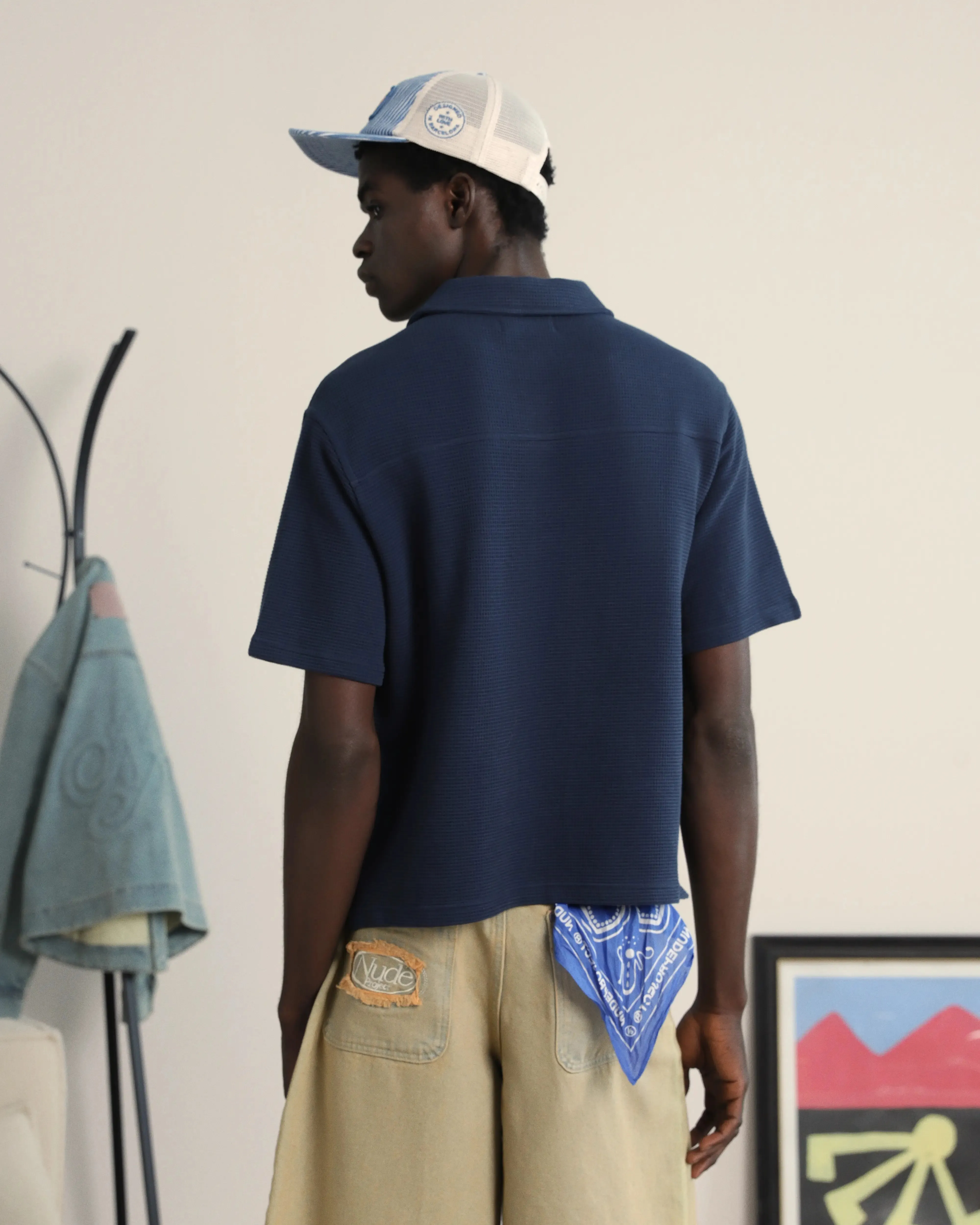 Marbella Waffle Shirt Navy sold by Nude Project product image thumbnail 4