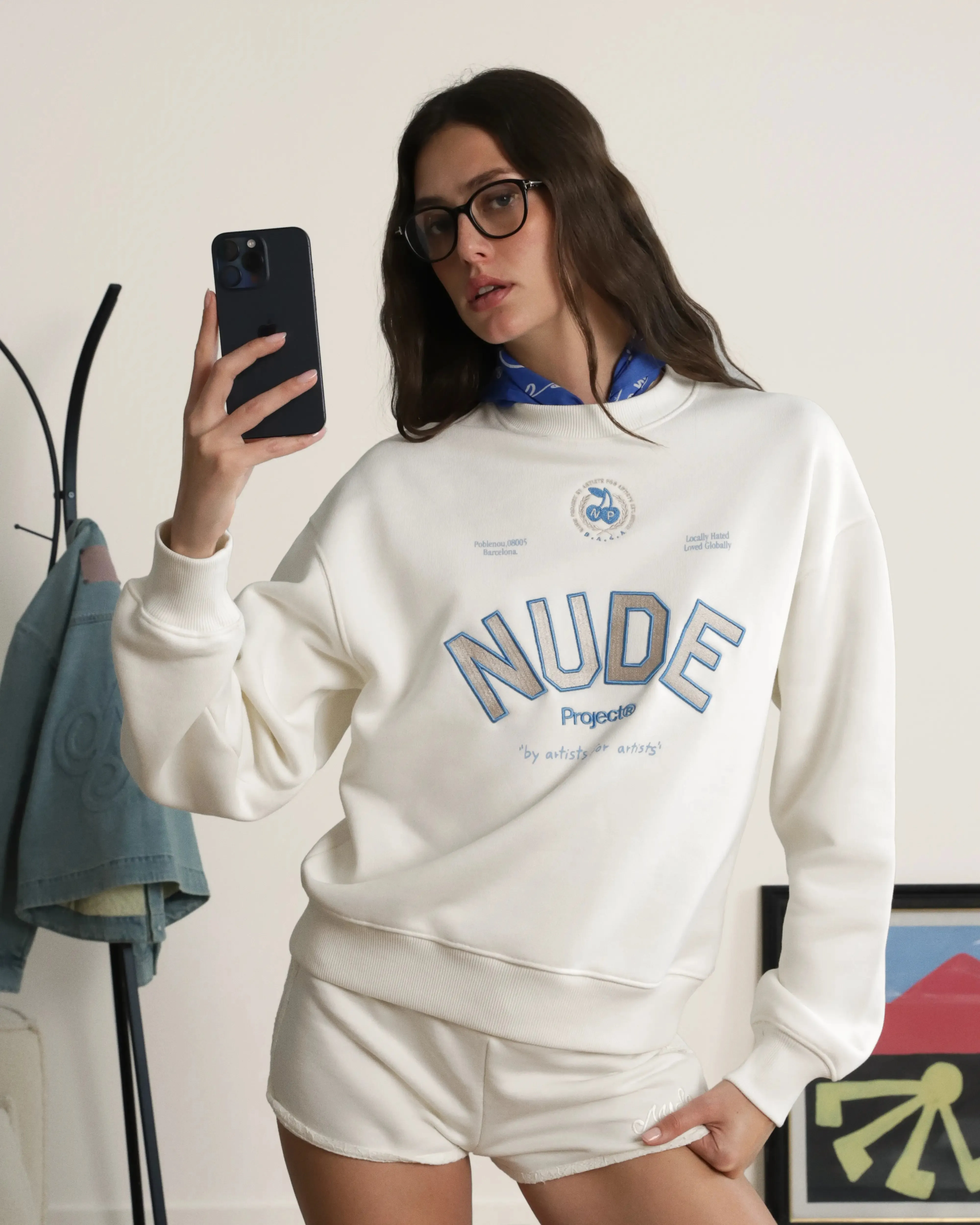 Varsity Sweatshirt Marshmallow sold by Nude Project product image thumbnail 3