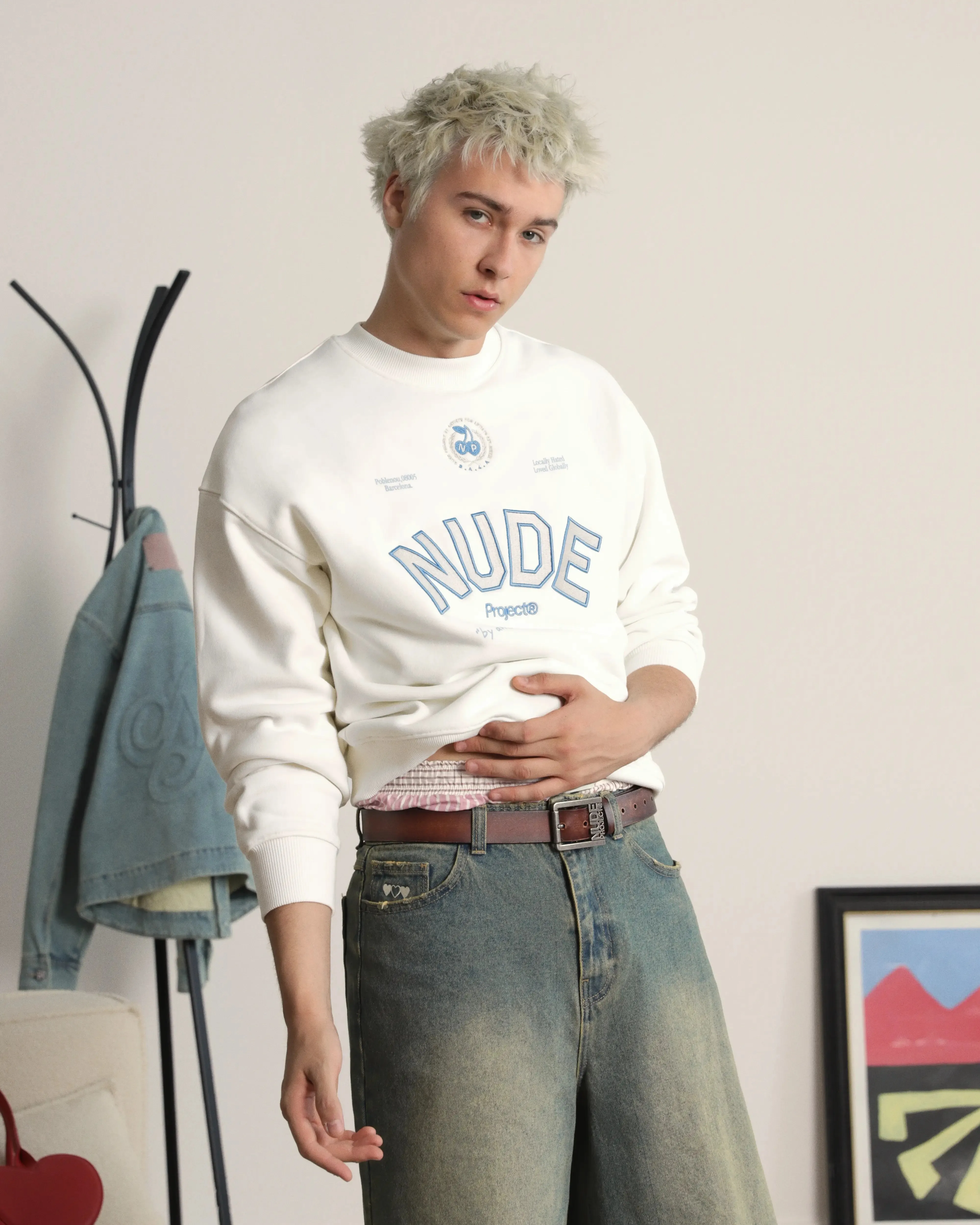 Varsity Sweatshirt Marshmallow sold by Nude Project product image thumbnail 2