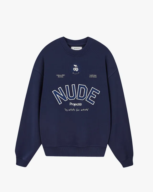 DA WAVE CREWNECK NAVY | Parallel