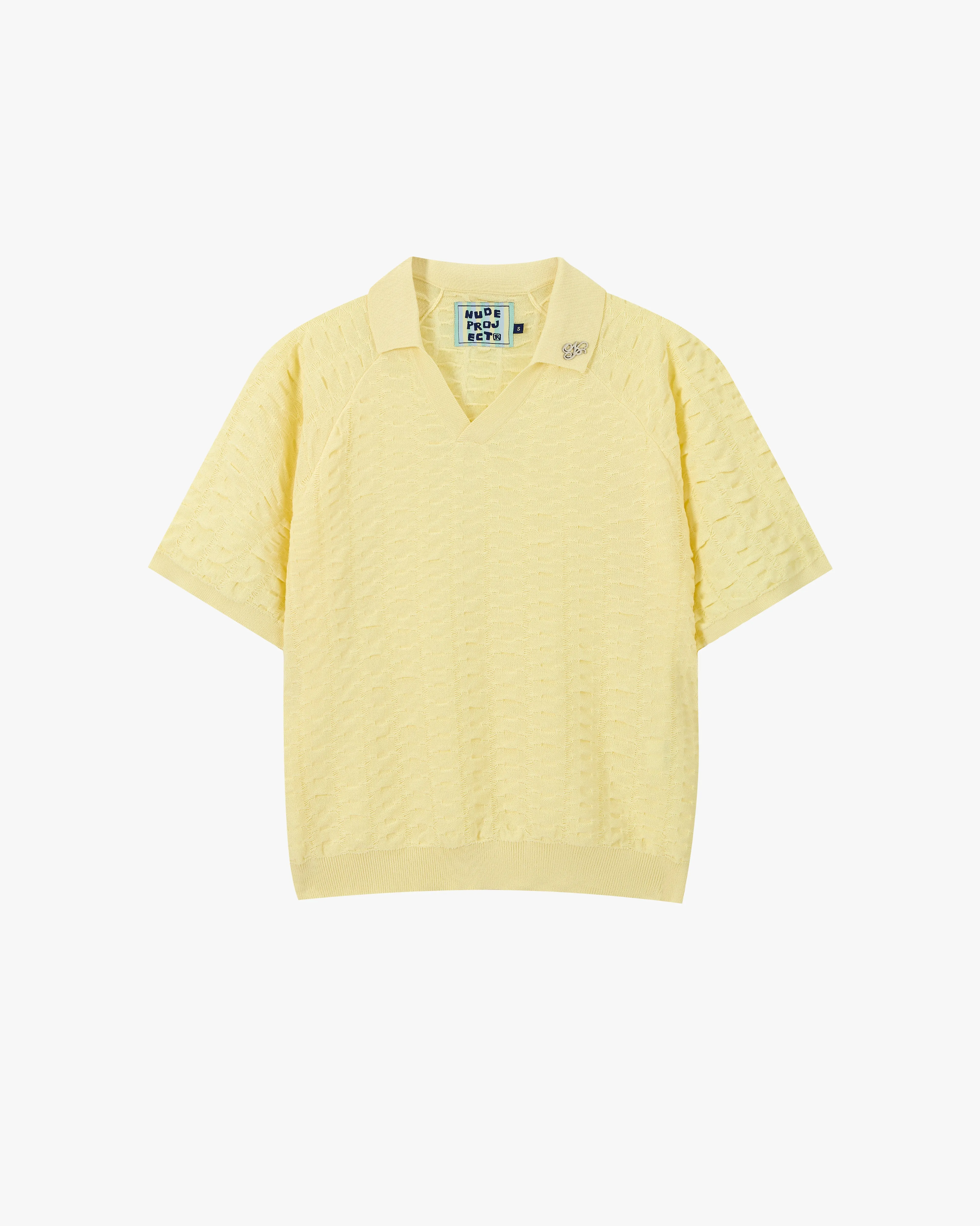 Structure Knit Polo Yellow sold by Nude Project