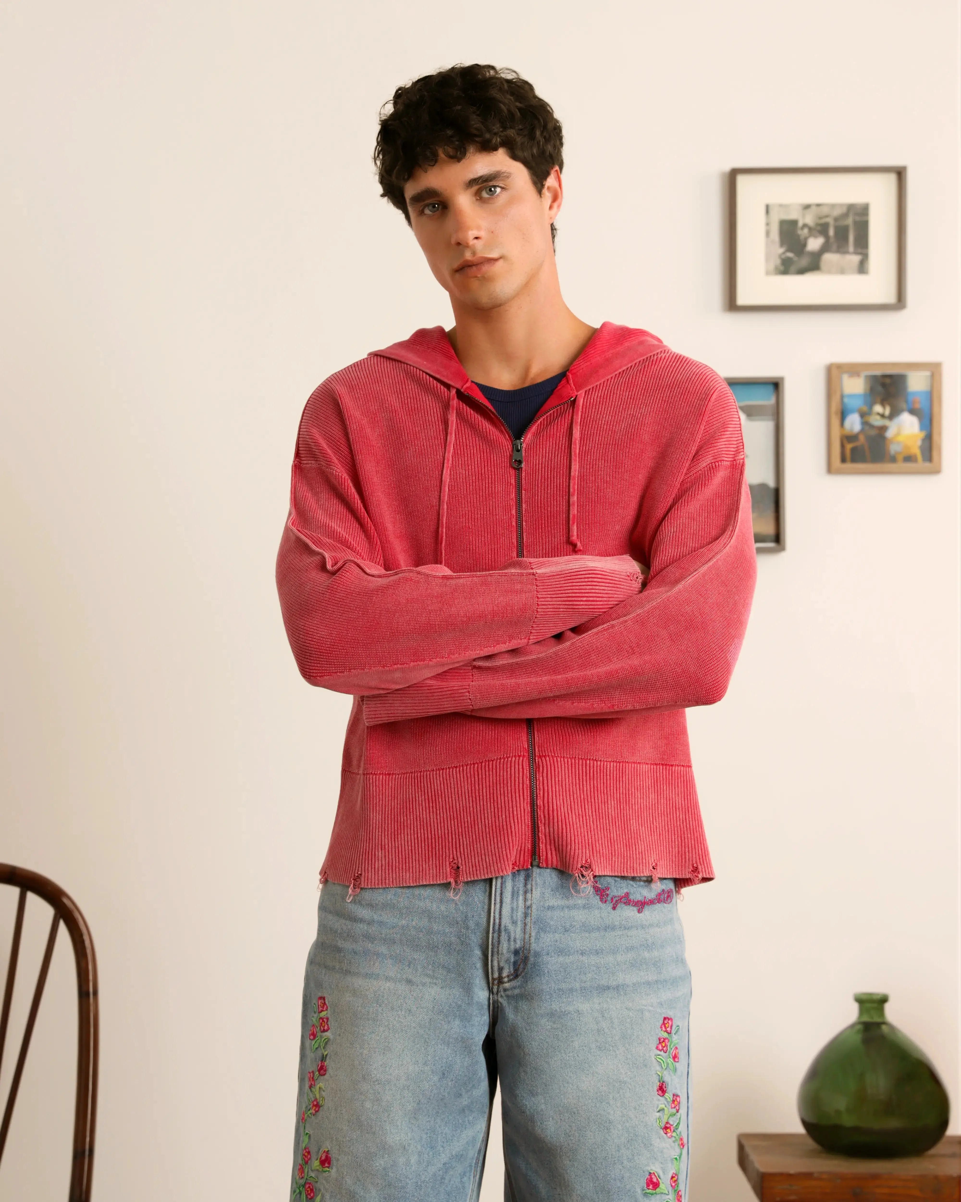 Perfect Cropped Zip-Up Hoodie Raspberry sold by Nude Project product image thumbnail 2