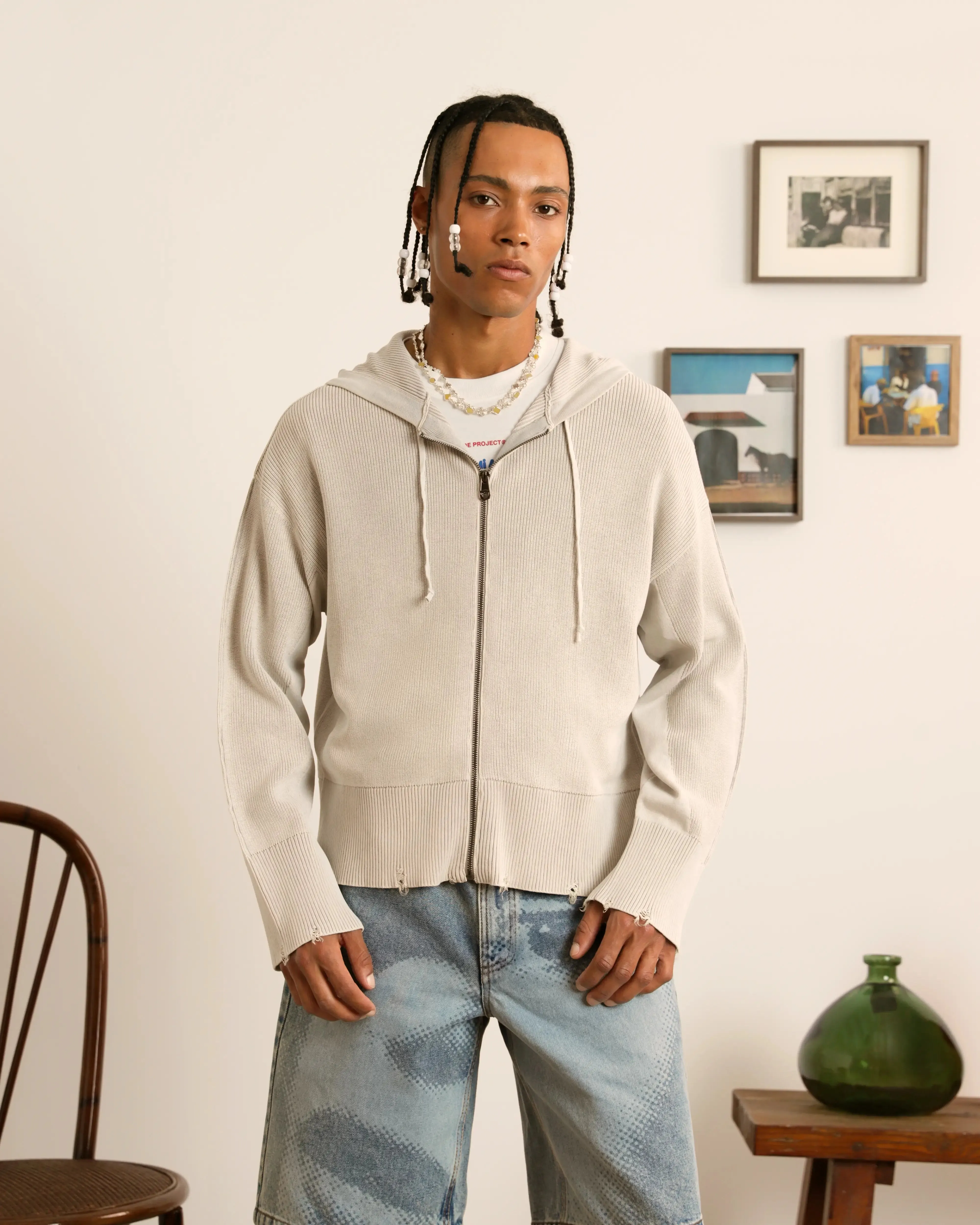 Perfect Cropped Zip-Up Hoodie Grey sold by Nude Project product image thumbnail 4