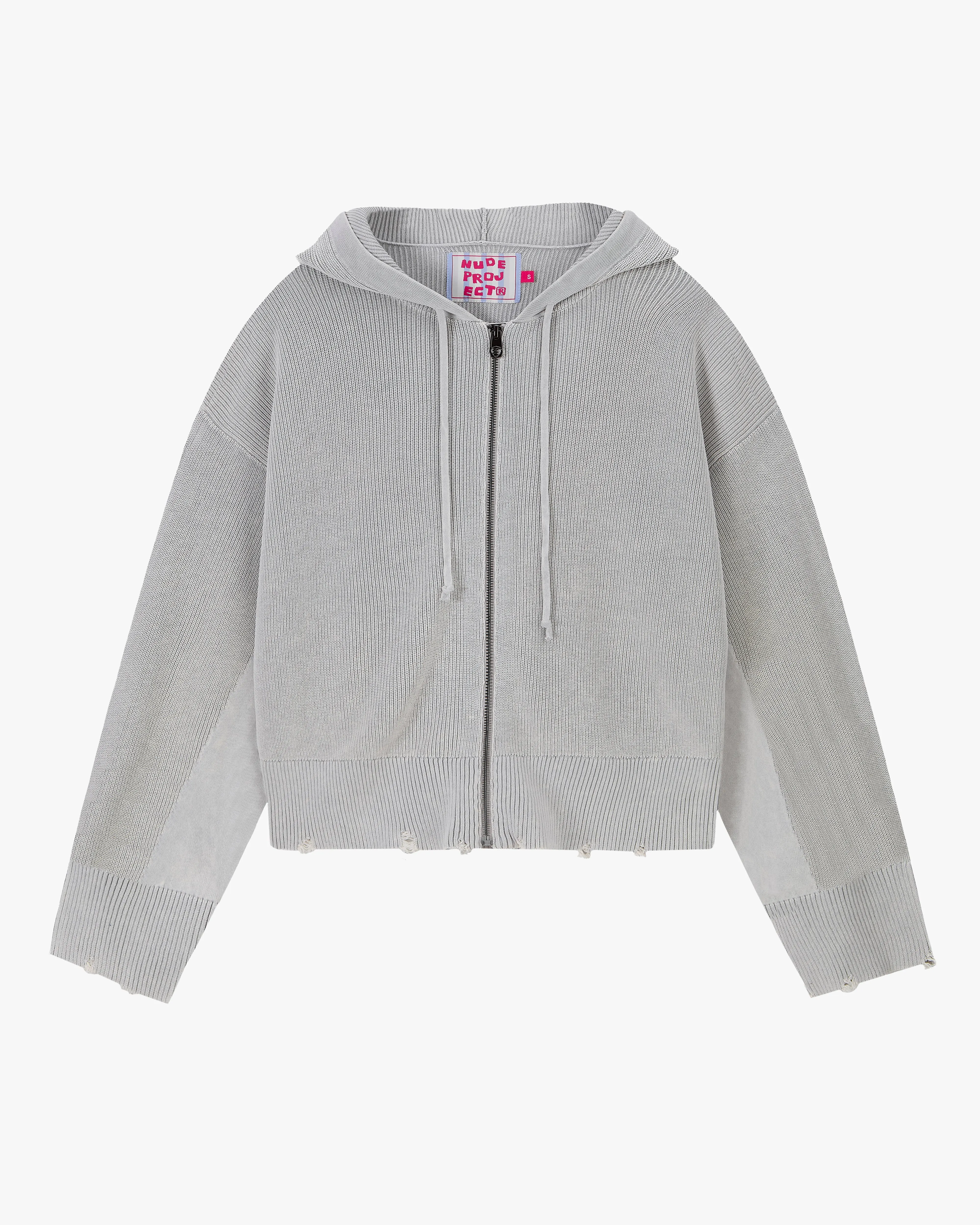 Perfect Cropped Zip-Up Hoodie Grey sold by Nude Project product image thumbnail 3