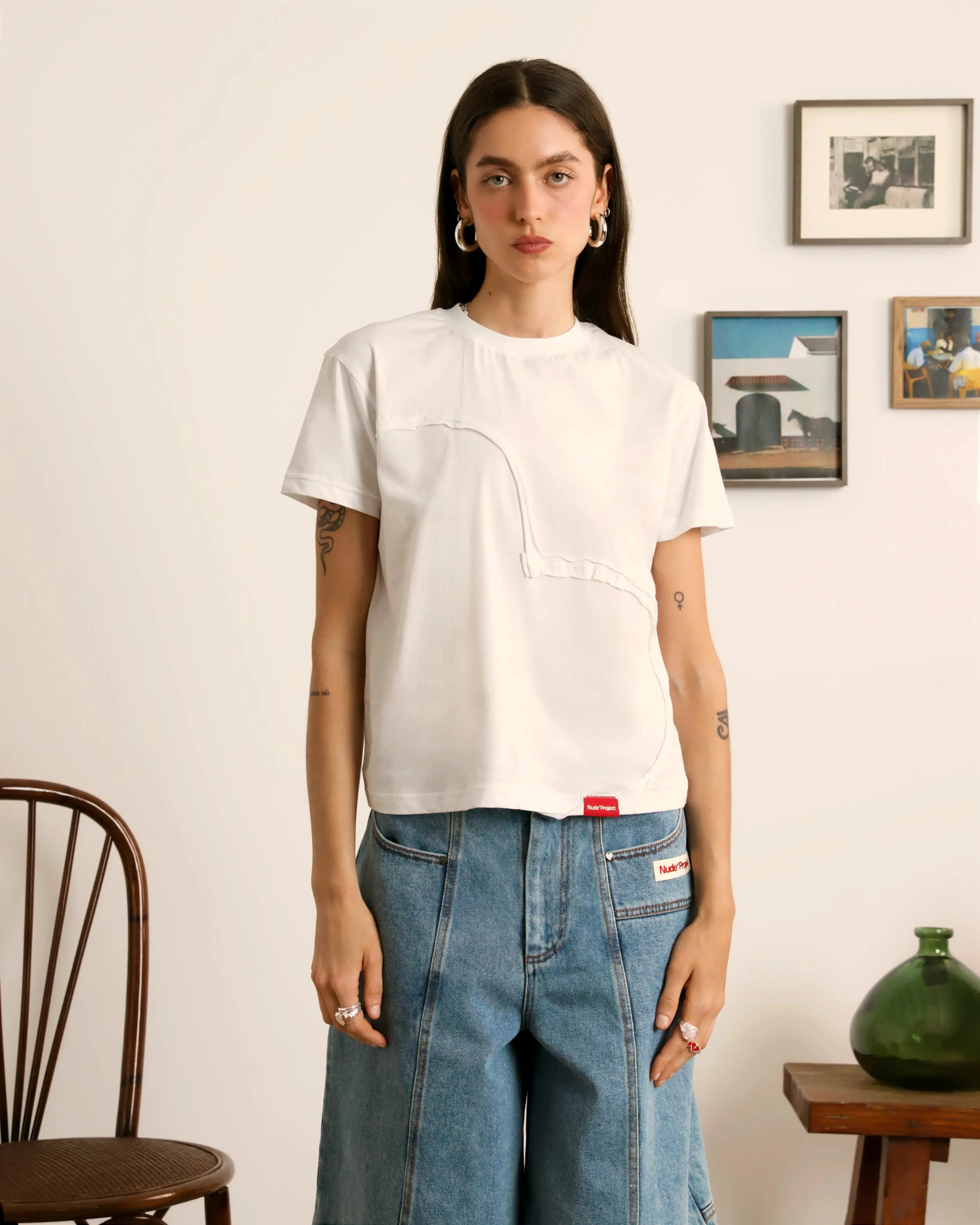 Heart Slim Tee White sold by Nude Project product image thumbnail 2