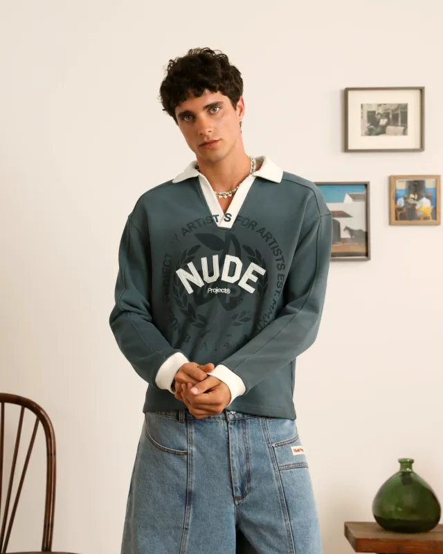 Varsity Longsleeve Polo sold by Nude Project