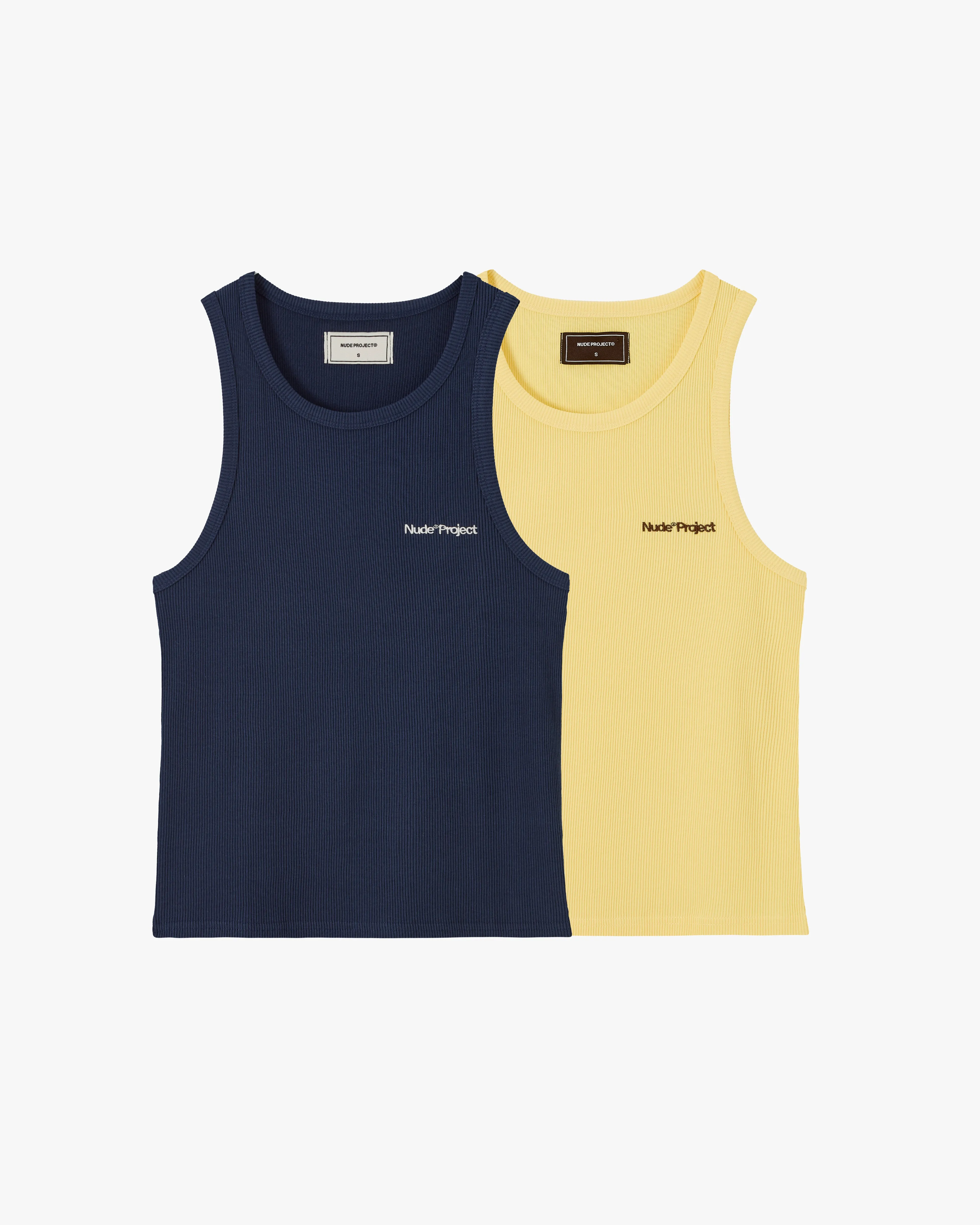 Basic Tank Top Navy/Yellow sold by Nude Project