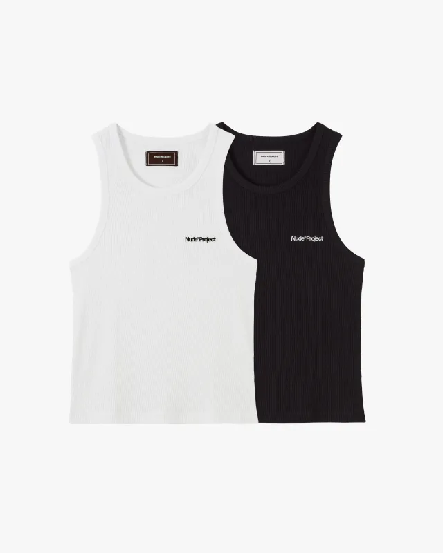 Basic Tank Top Black/White sold by Nude Project