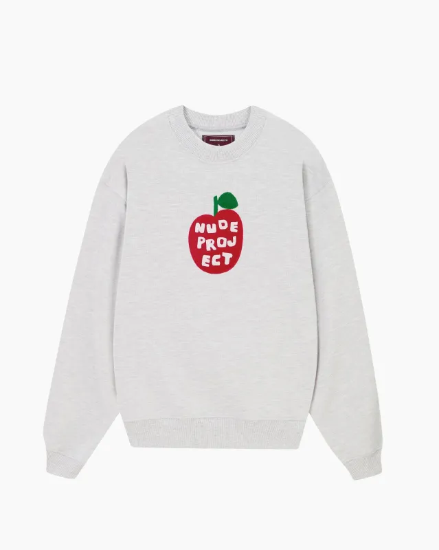 Apple Crew Sweatshirt Grey Melange W sold by Nude Project