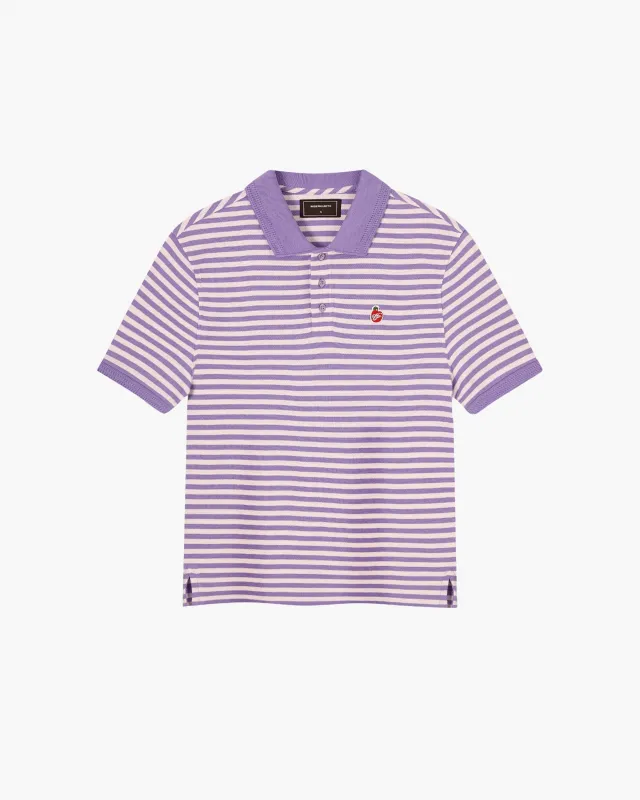 Apple Crew Stripes Polo Purple sold by Nude Project