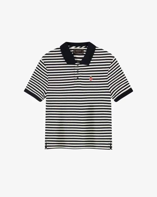 Apple Crew Stripes Polo Black made by Nude Project