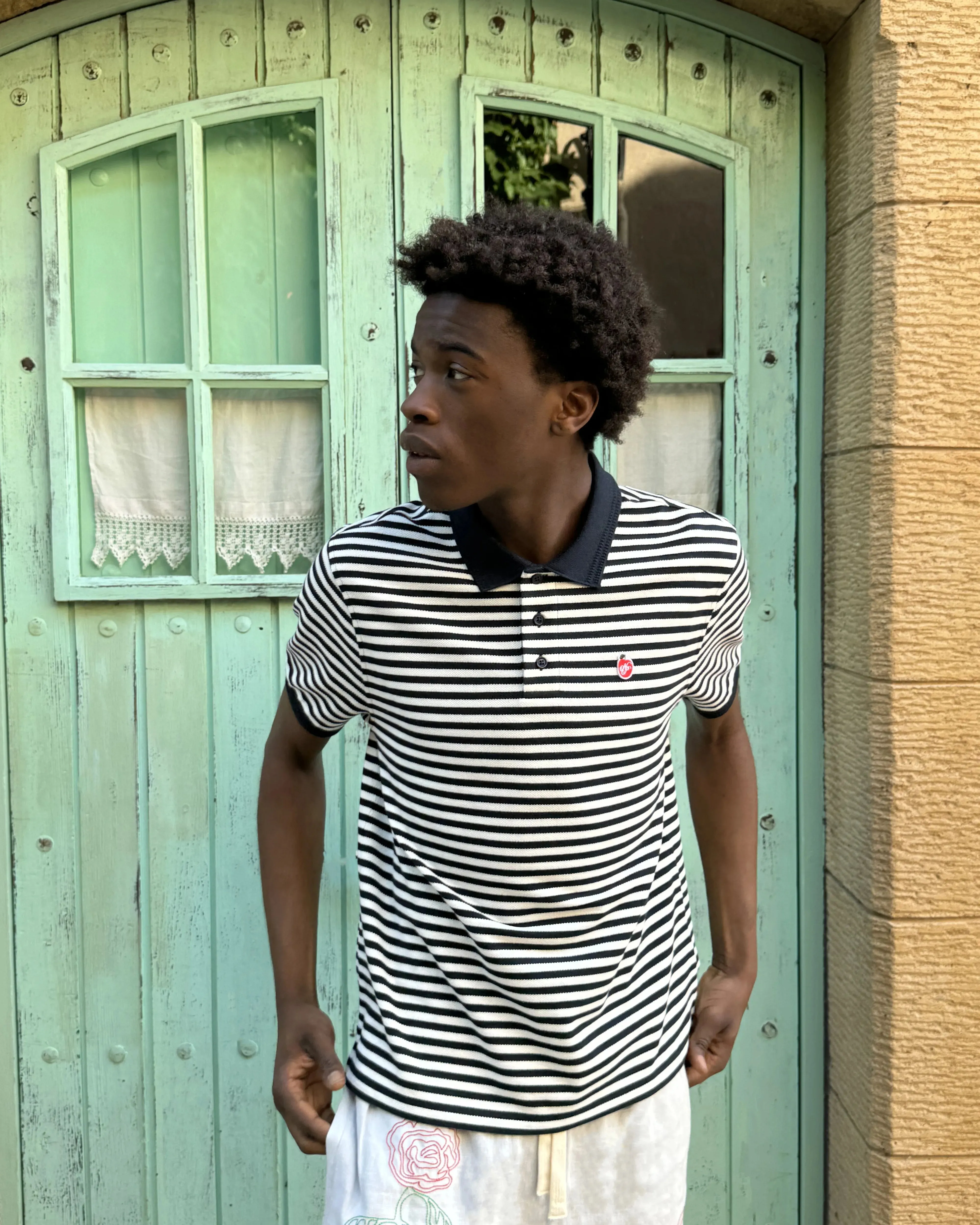 Apple Crew Stripes Polo Black sold by Nude Project product image thumbnail 2