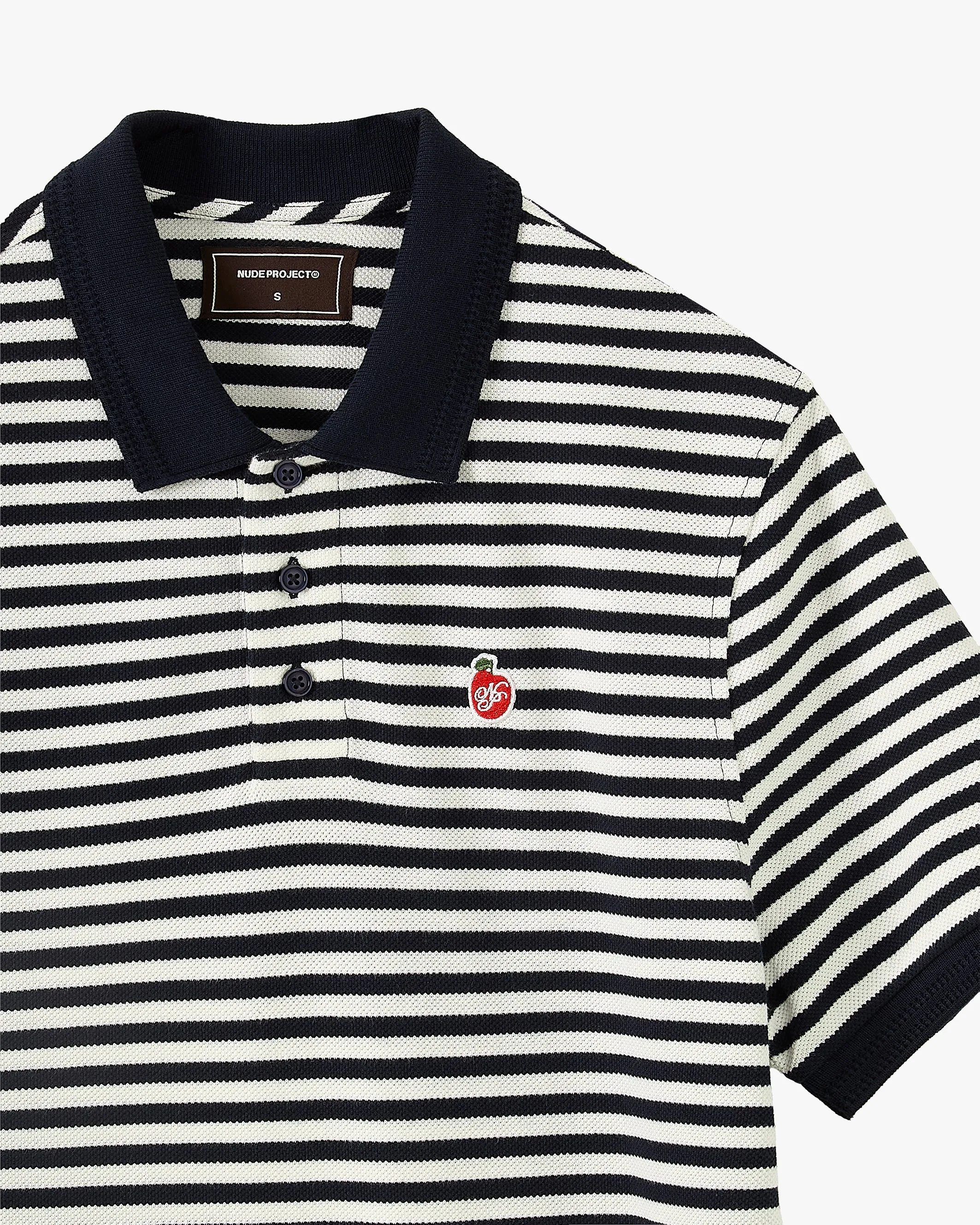Apple Crew Stripes Polo Black sold by Nude Project product image thumbnail 4