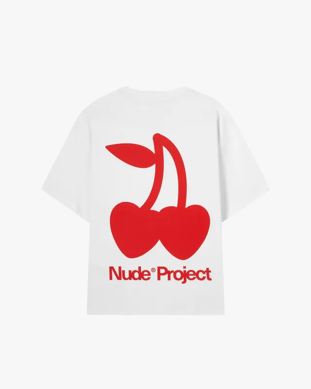 Cherry Logo Tee White sold by Nude Project